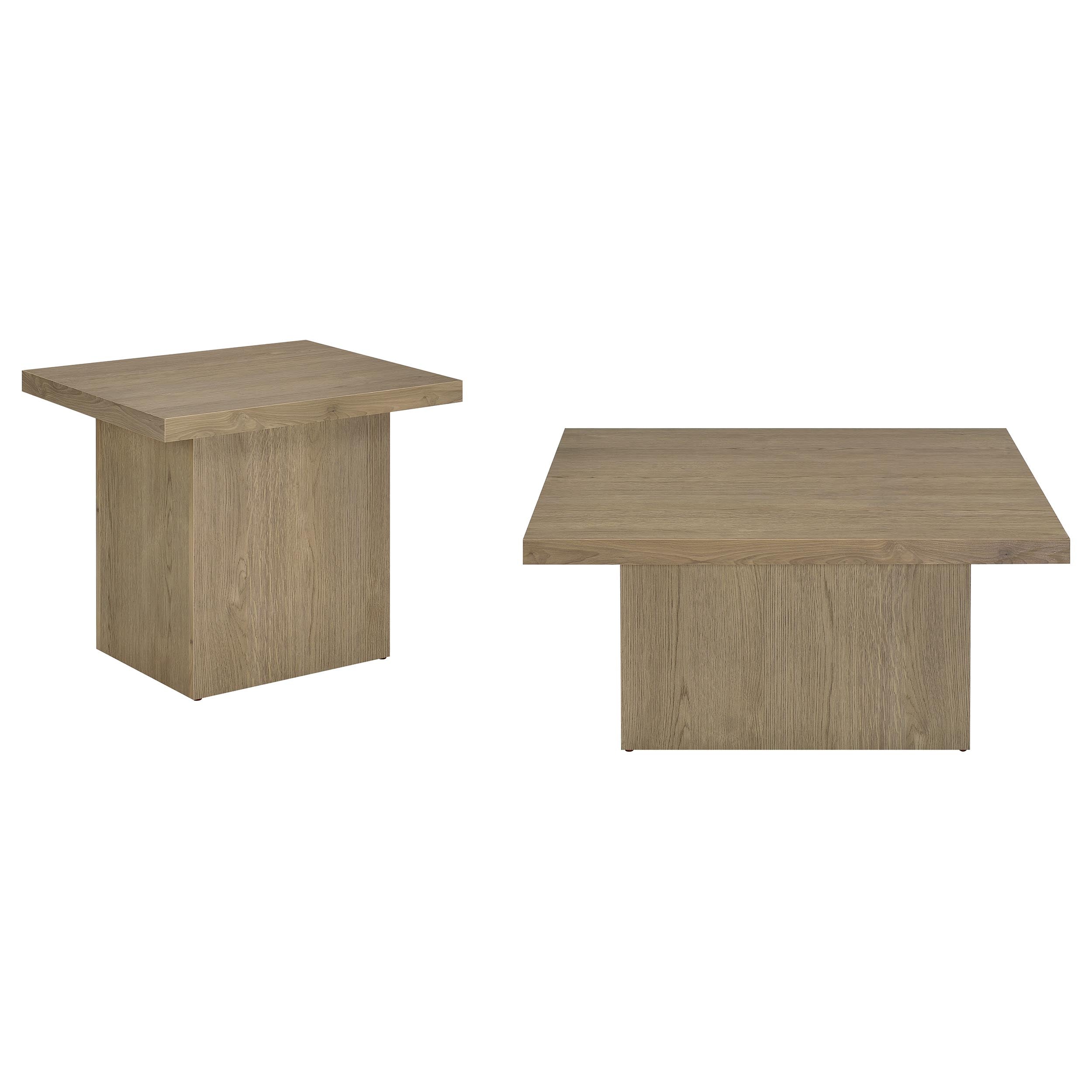 Devar Square Cocktail Coffee End Table Set Latte