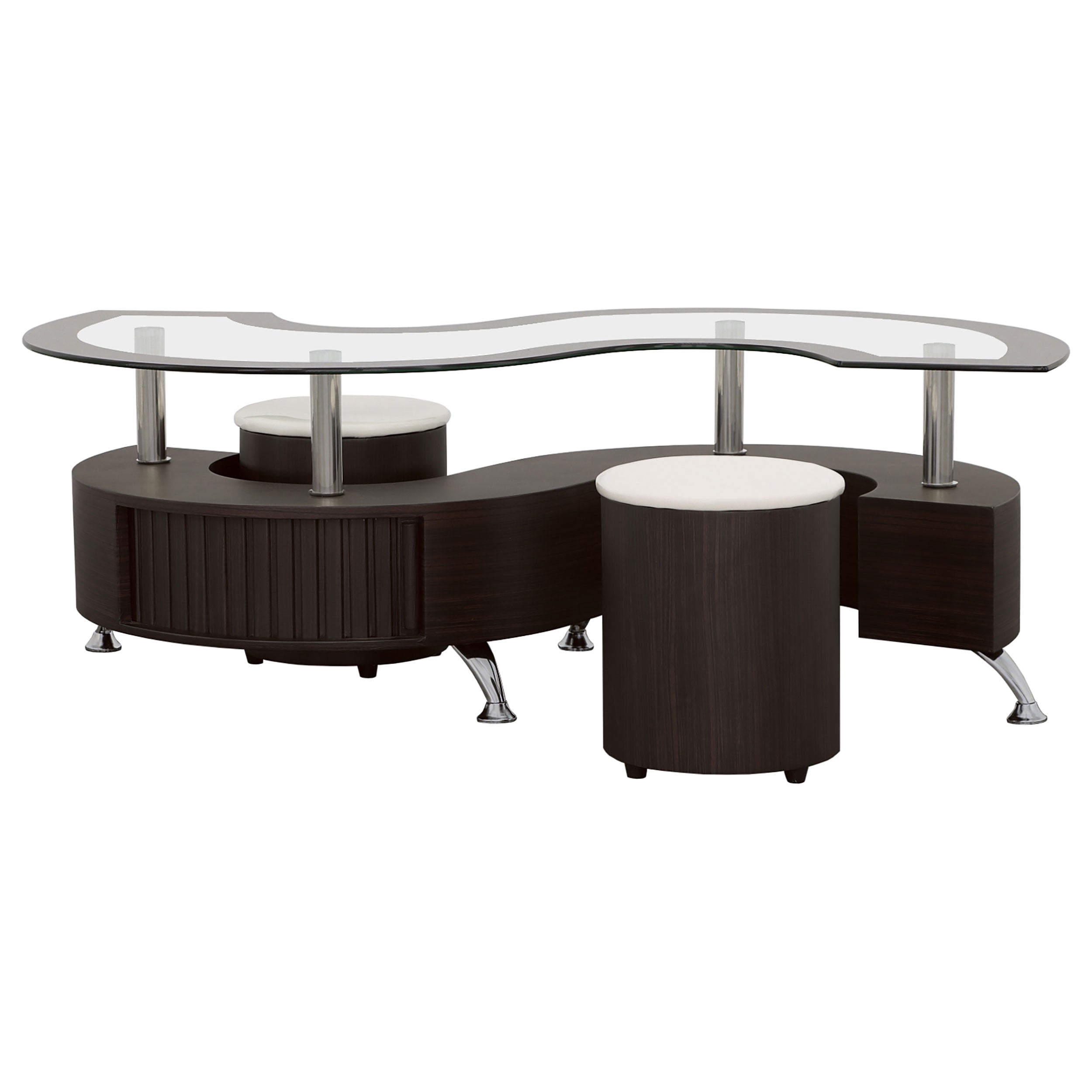 Buckley Coffee Table and Stools Set Cappuccino