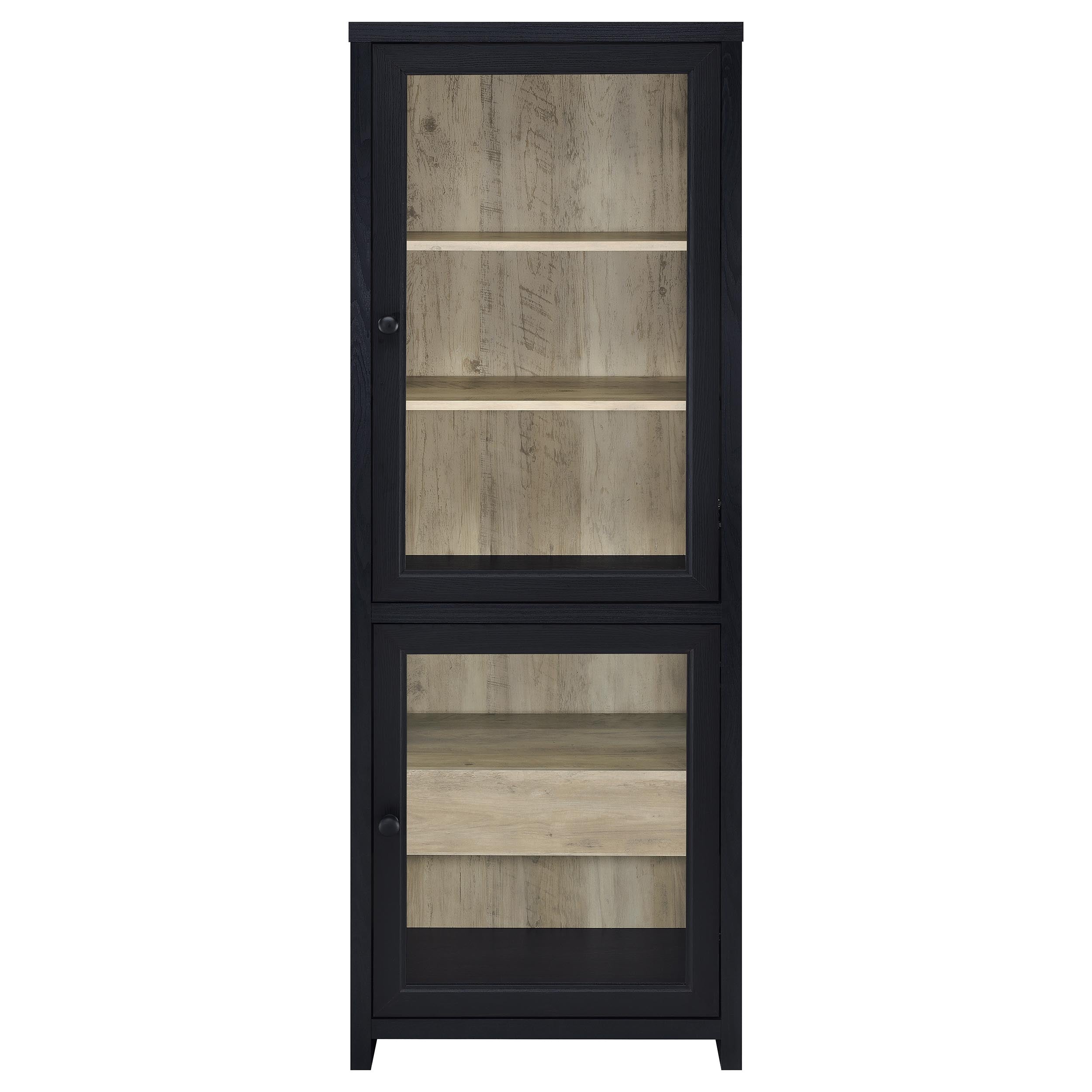 Denison 67-inch 2-door Media Tower Storage Cabinet Black
