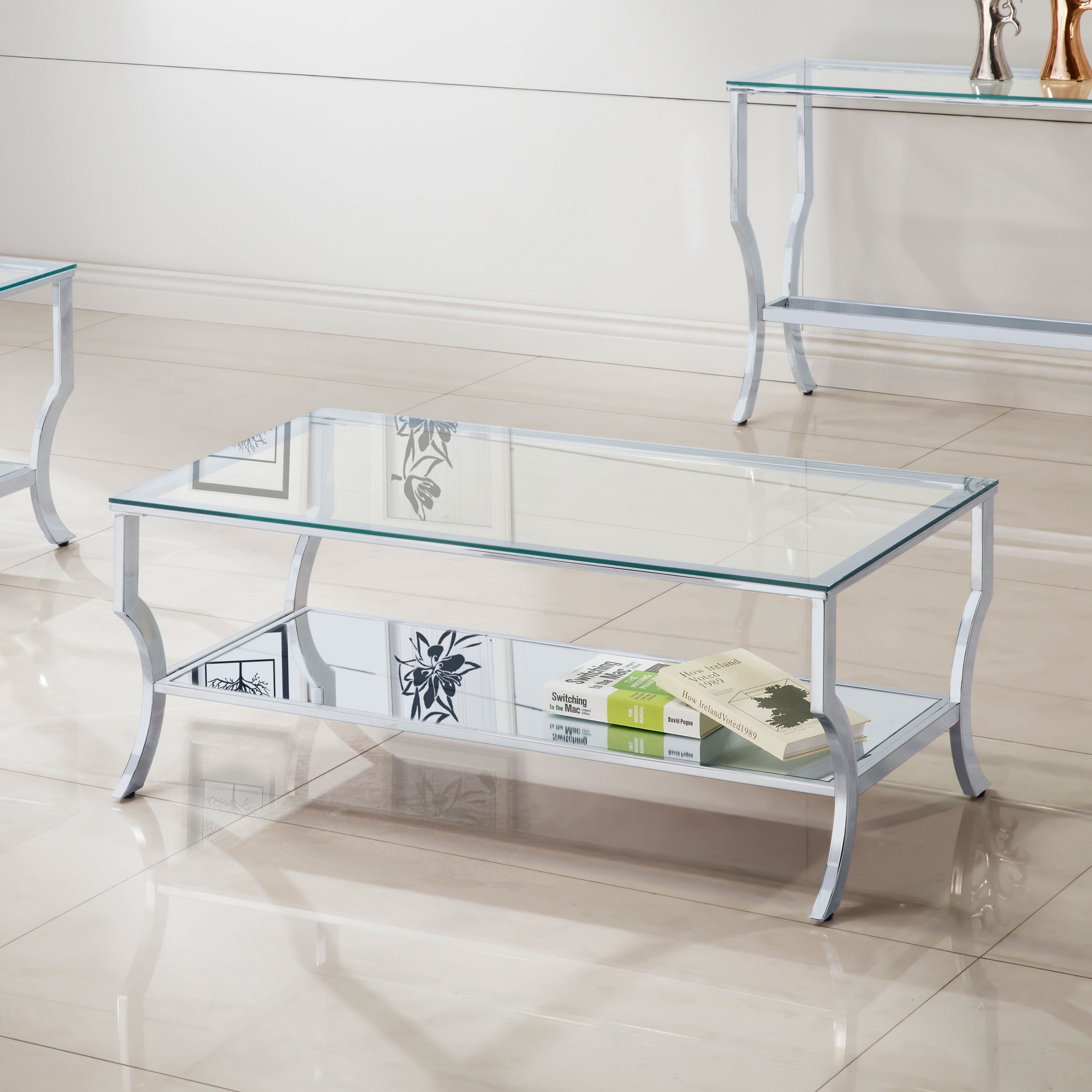 Saide Rectangular Glass Top Coffee Table Chrome