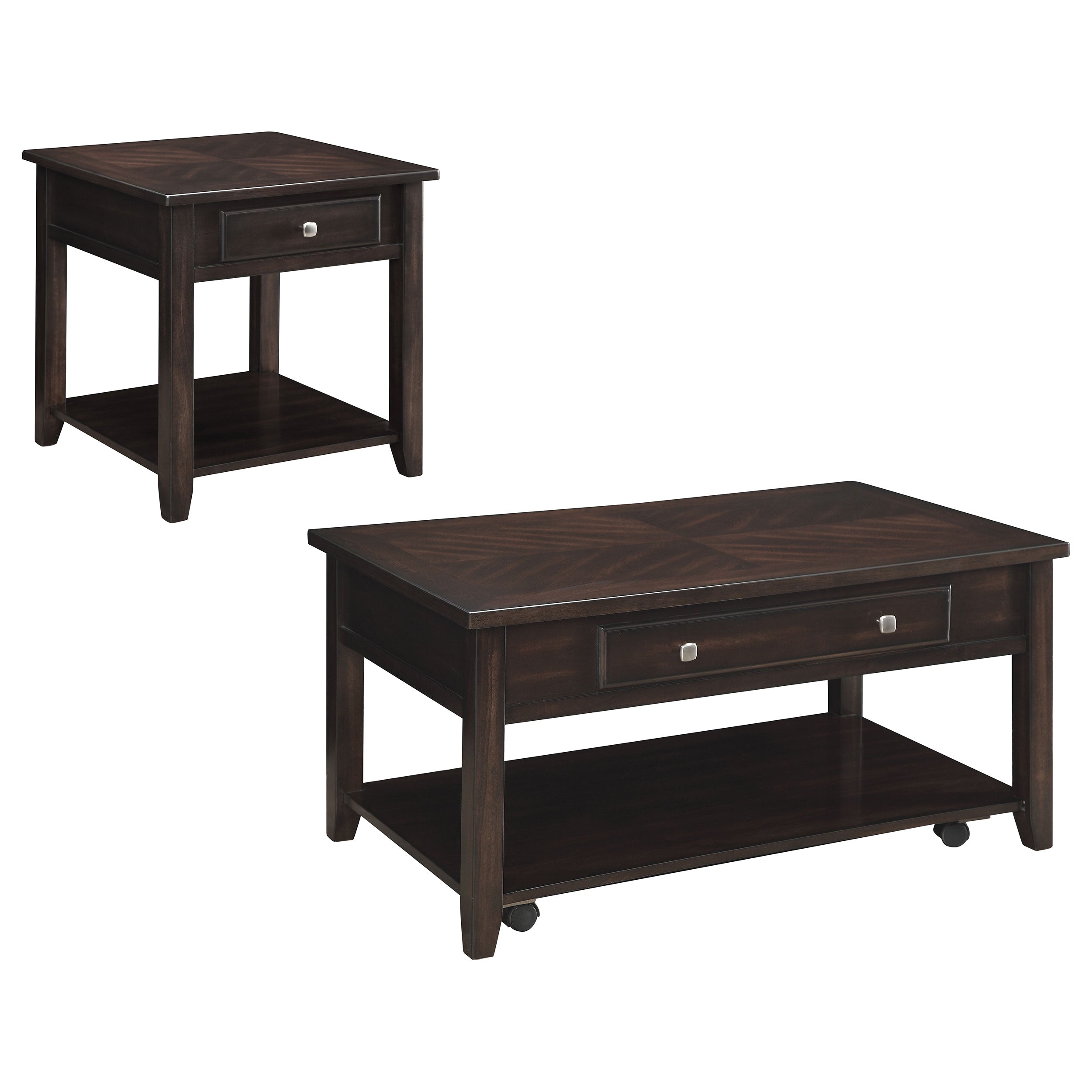 Bradford Lift Top Coffee and End Table Set Walnut