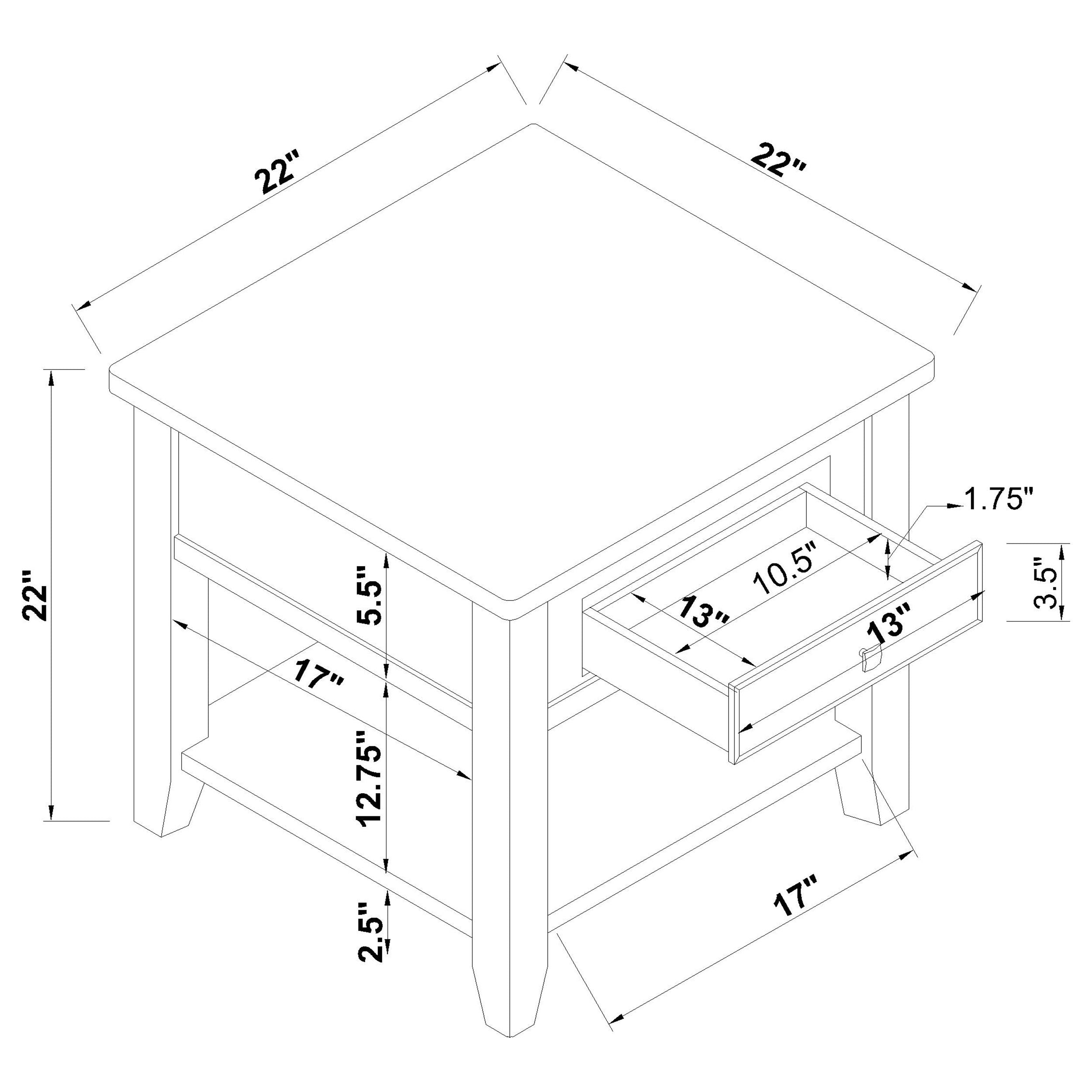 Bradford Lift Top Coffee and End Table Set Walnut
