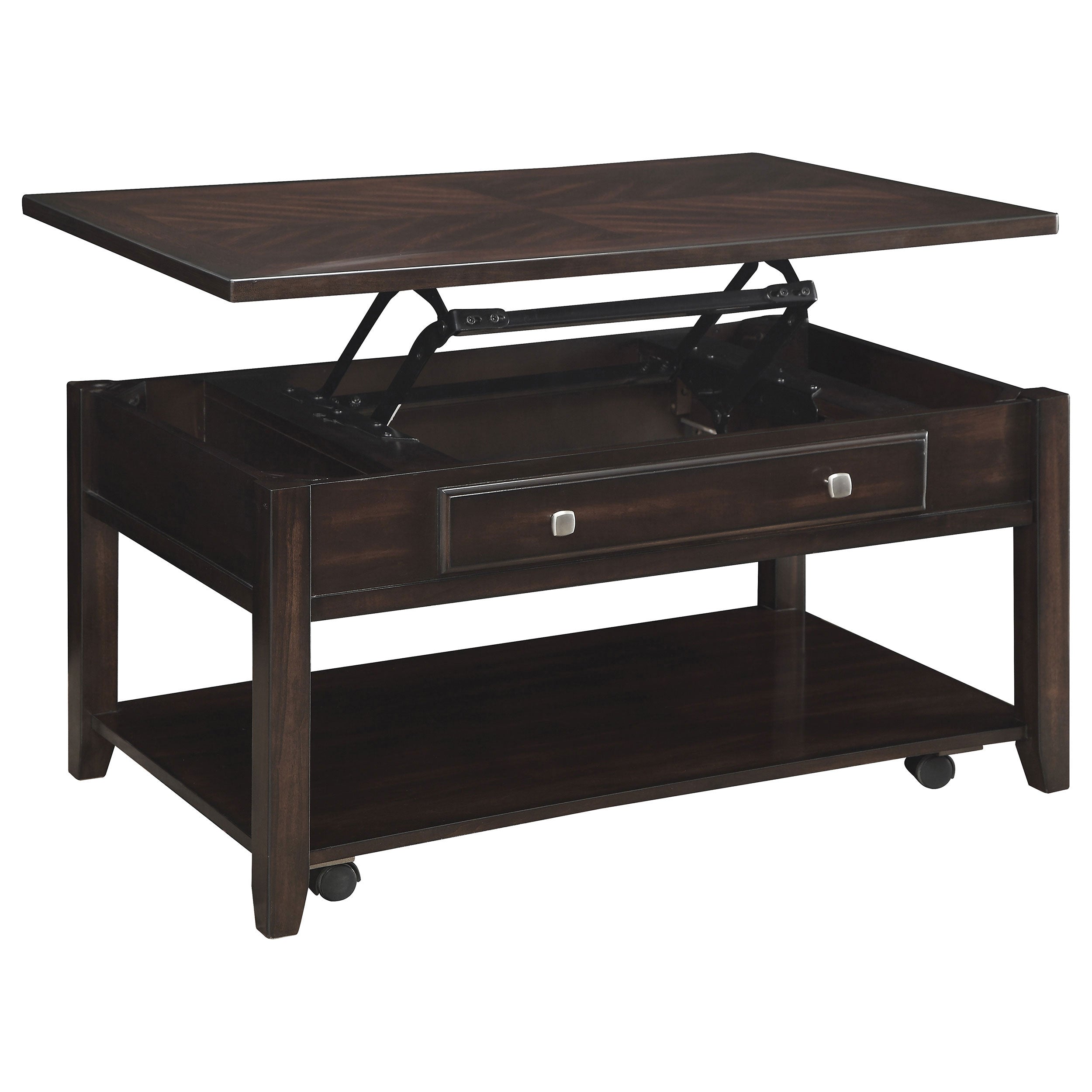Bradford Lift Top Coffee and End Table Set Walnut
