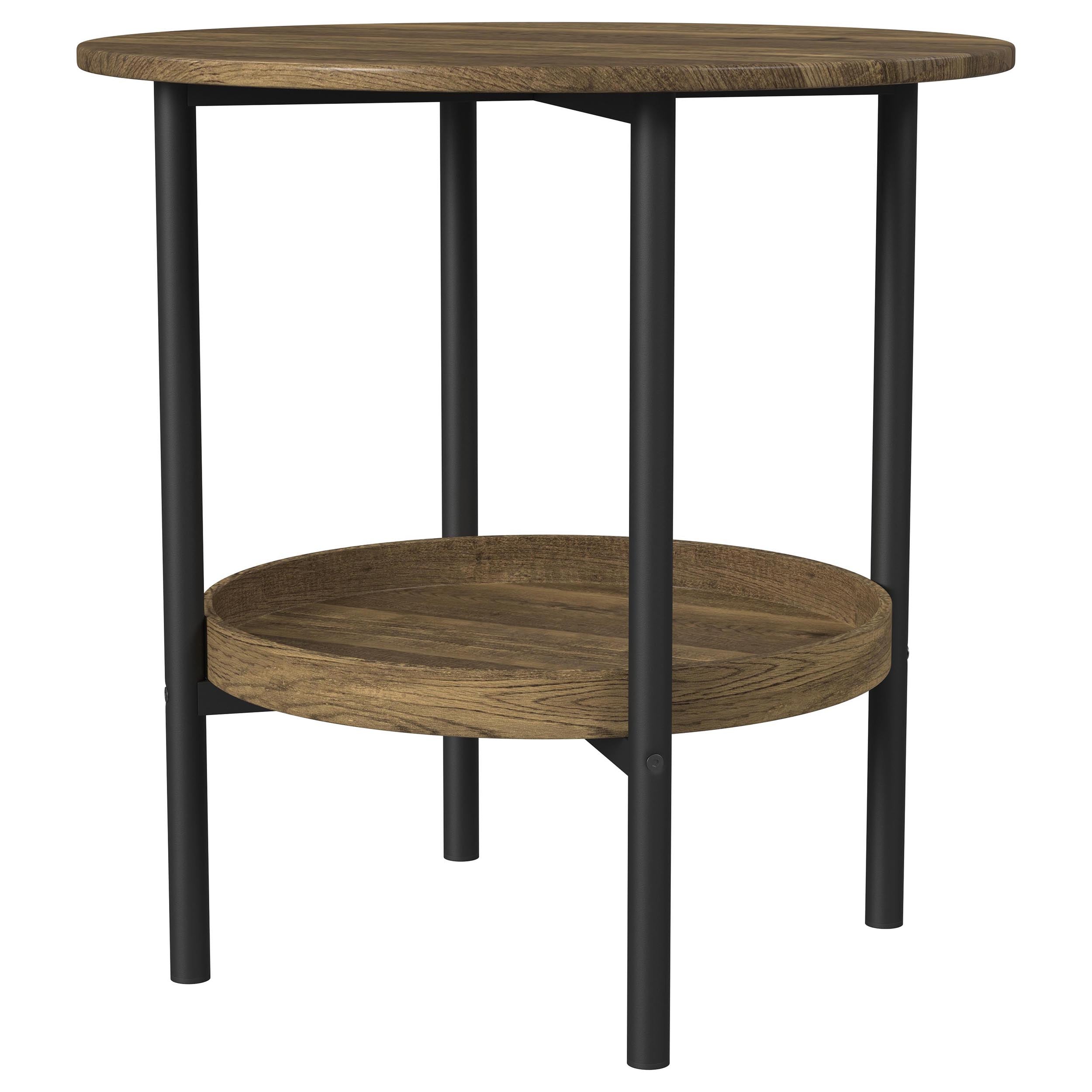 Delfin Round Coffee and End Table Set Brown