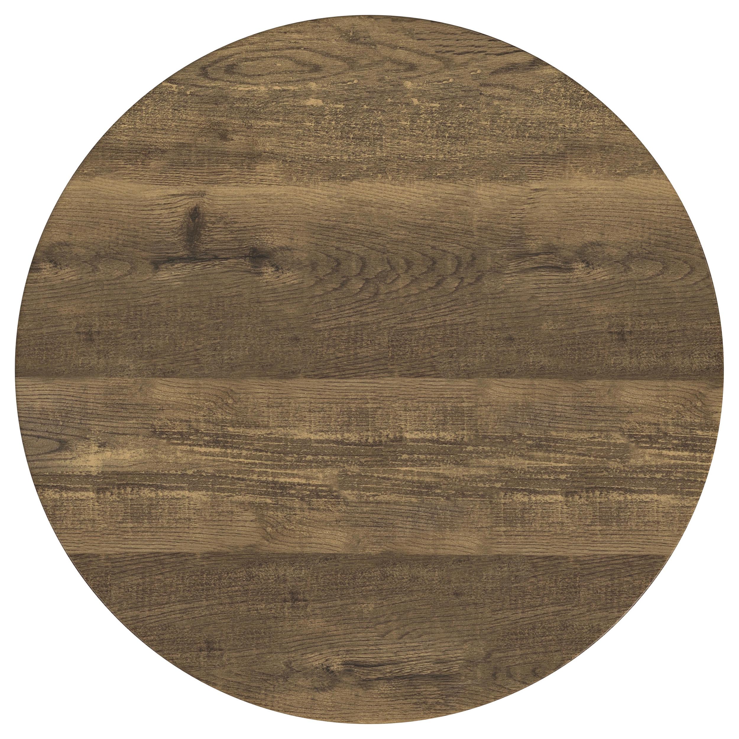 Delfin Round Coffee and End Table Set Brown