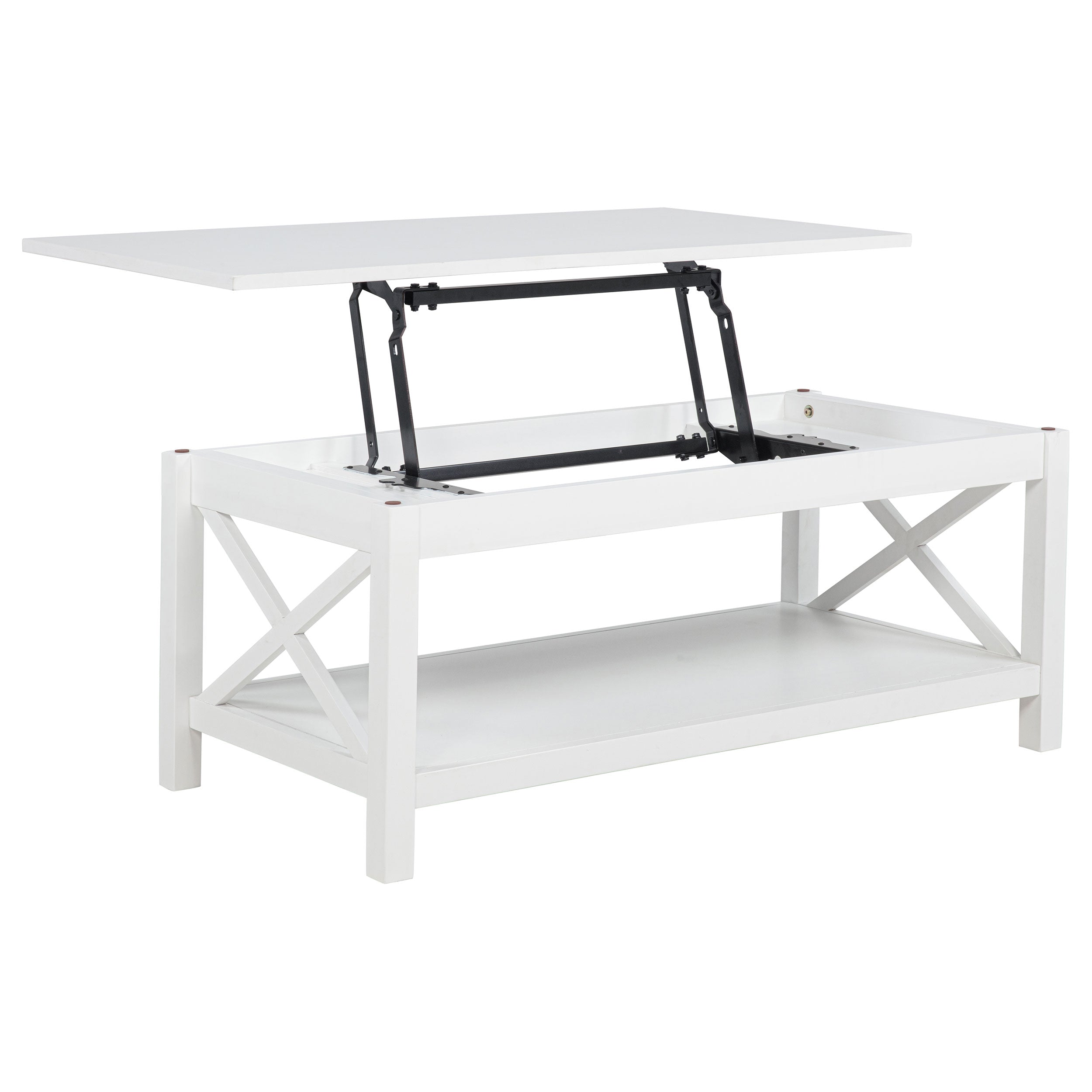 Skyview 44-inch Rectangular Lift Top Coffee Table White