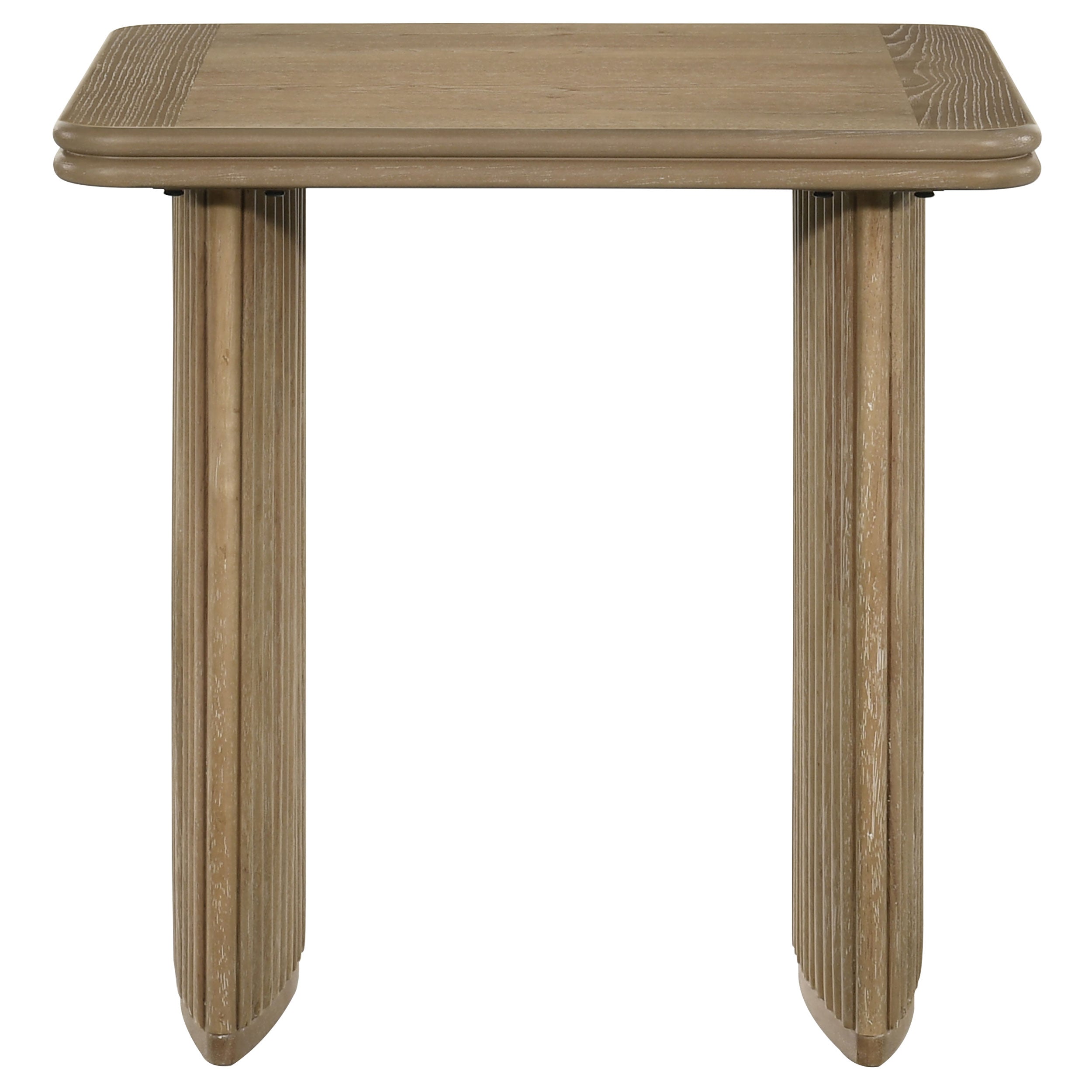 Adina Square Wood Side End Table Distressed Light Brown