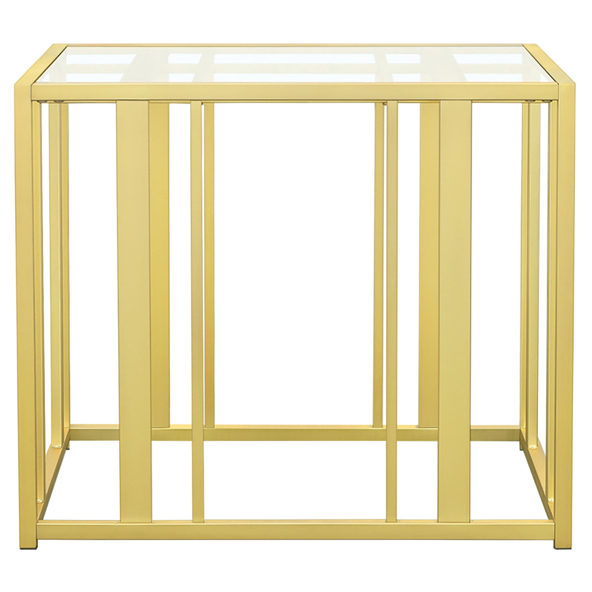 Adri Rectangular Glass Top Side End Table