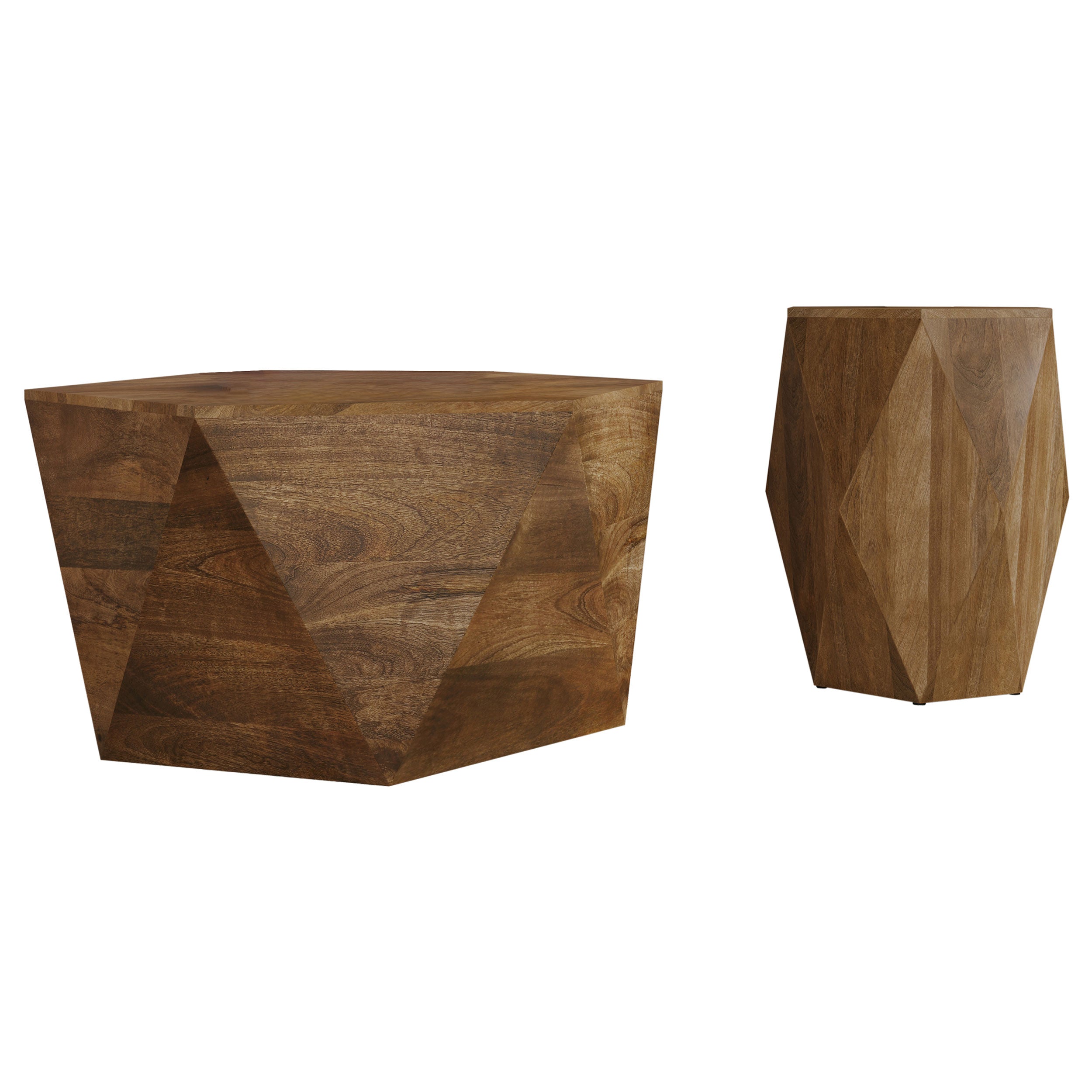 Zalika  Solid Wood Coffee and End Table Set Natural