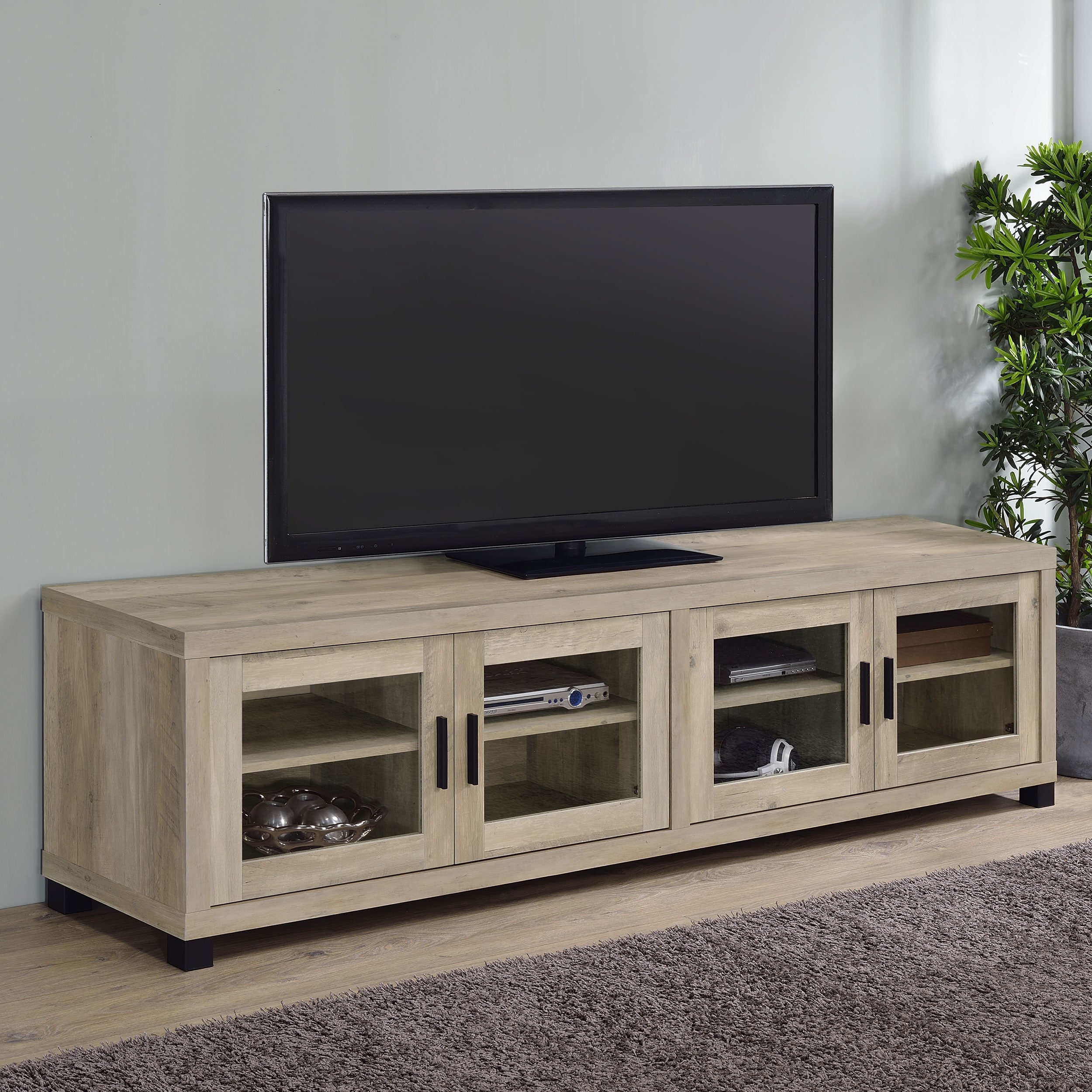 Sachin 79-inch TV Entertainment Center Antique Pine