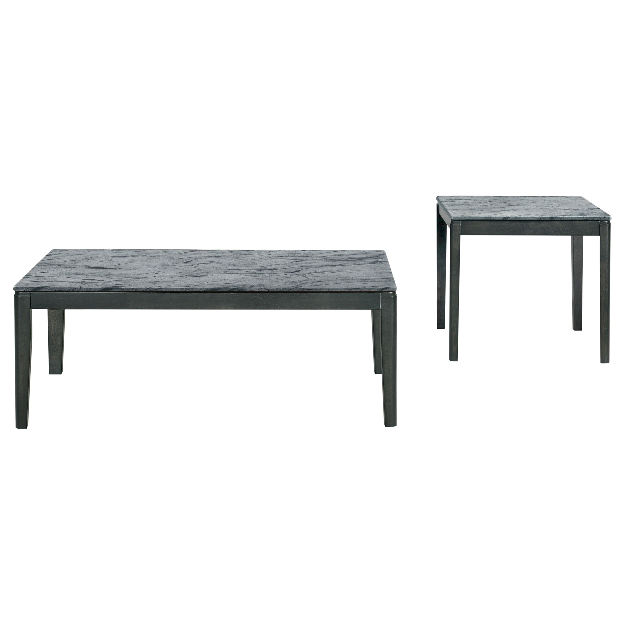 Mozzi Coffee and End Table Set Grey Faux Marble