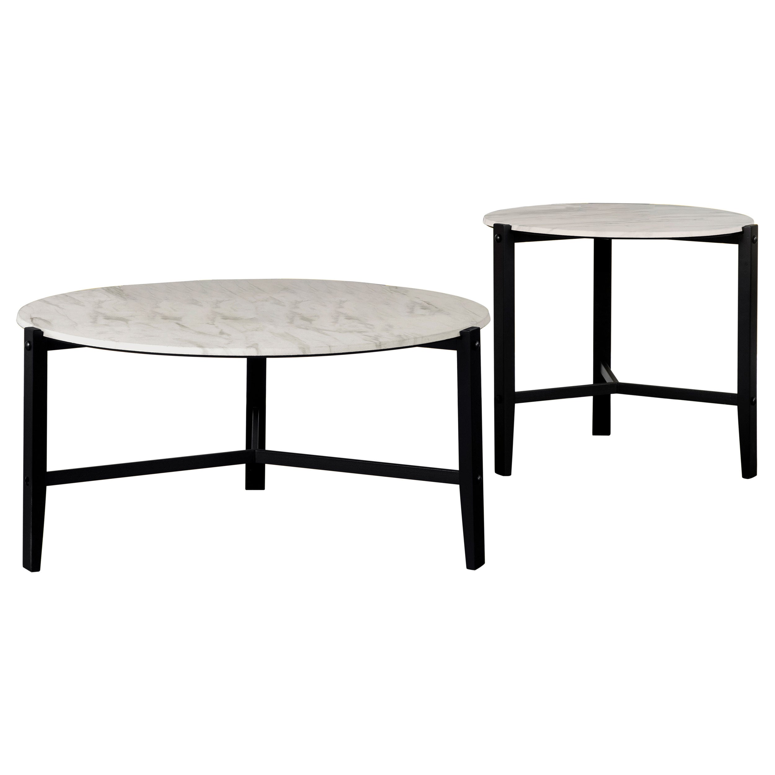 Tandi Faux Marble Coffee and End Table Set White