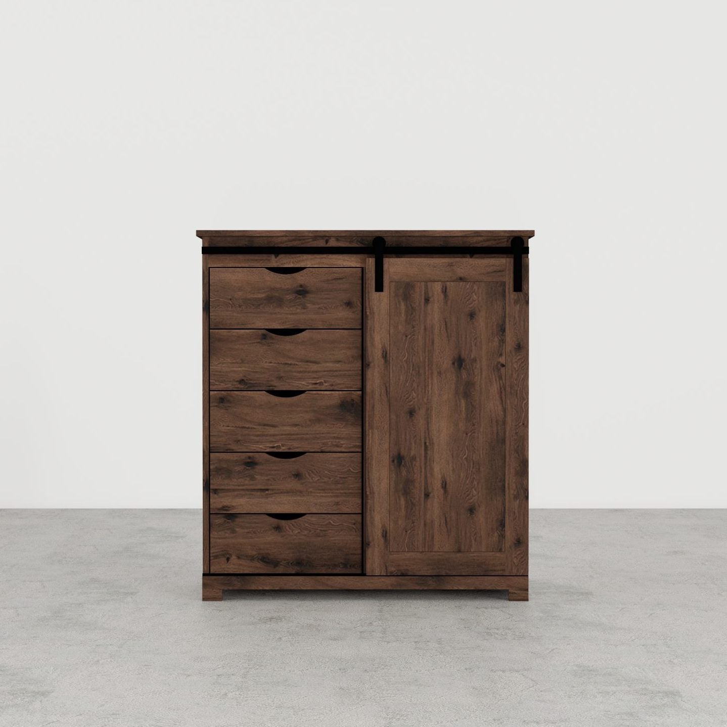 5-Drawer Chest with Barn Door