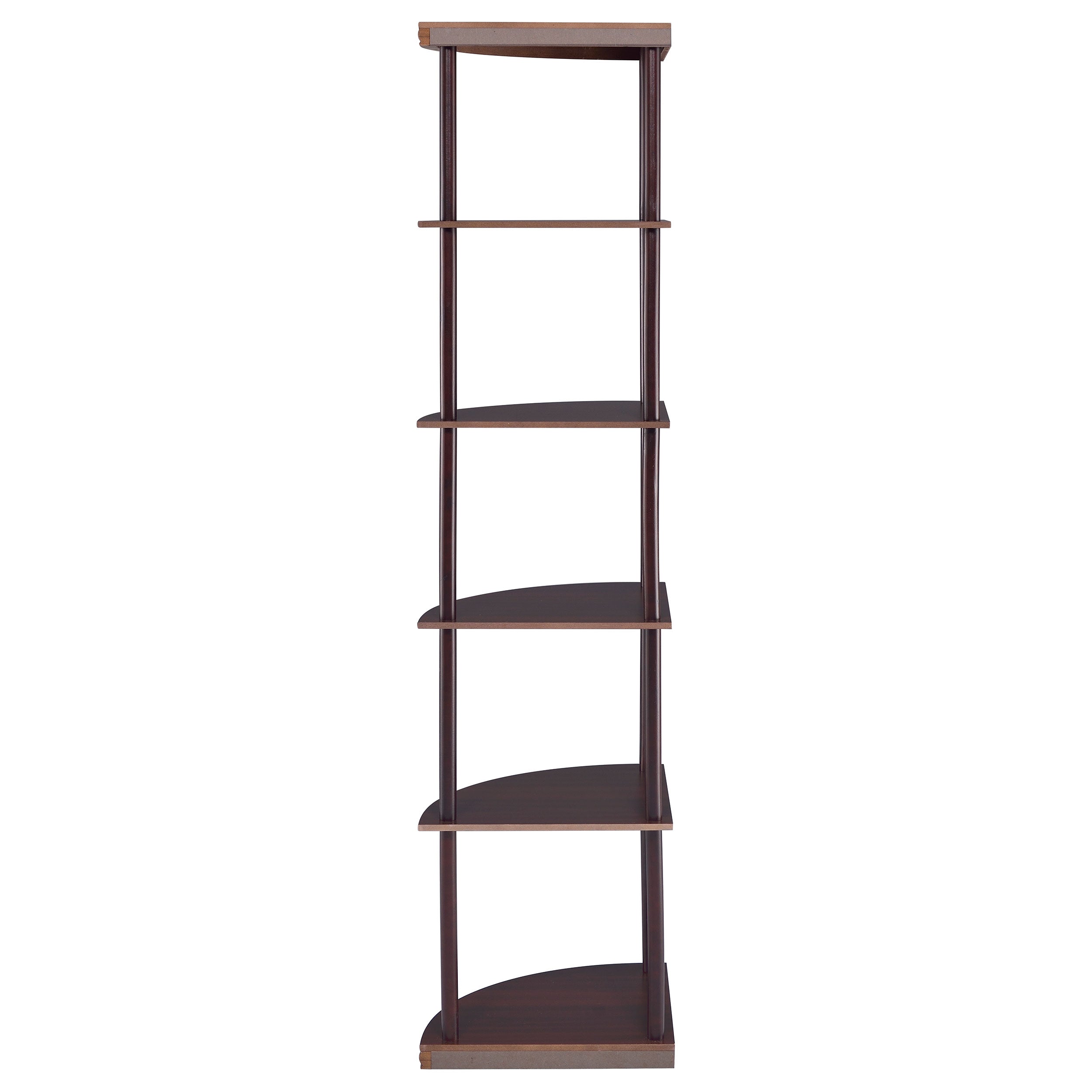Bonwick 72-inch 5-shelf Corner Bookshelf Cappuccino