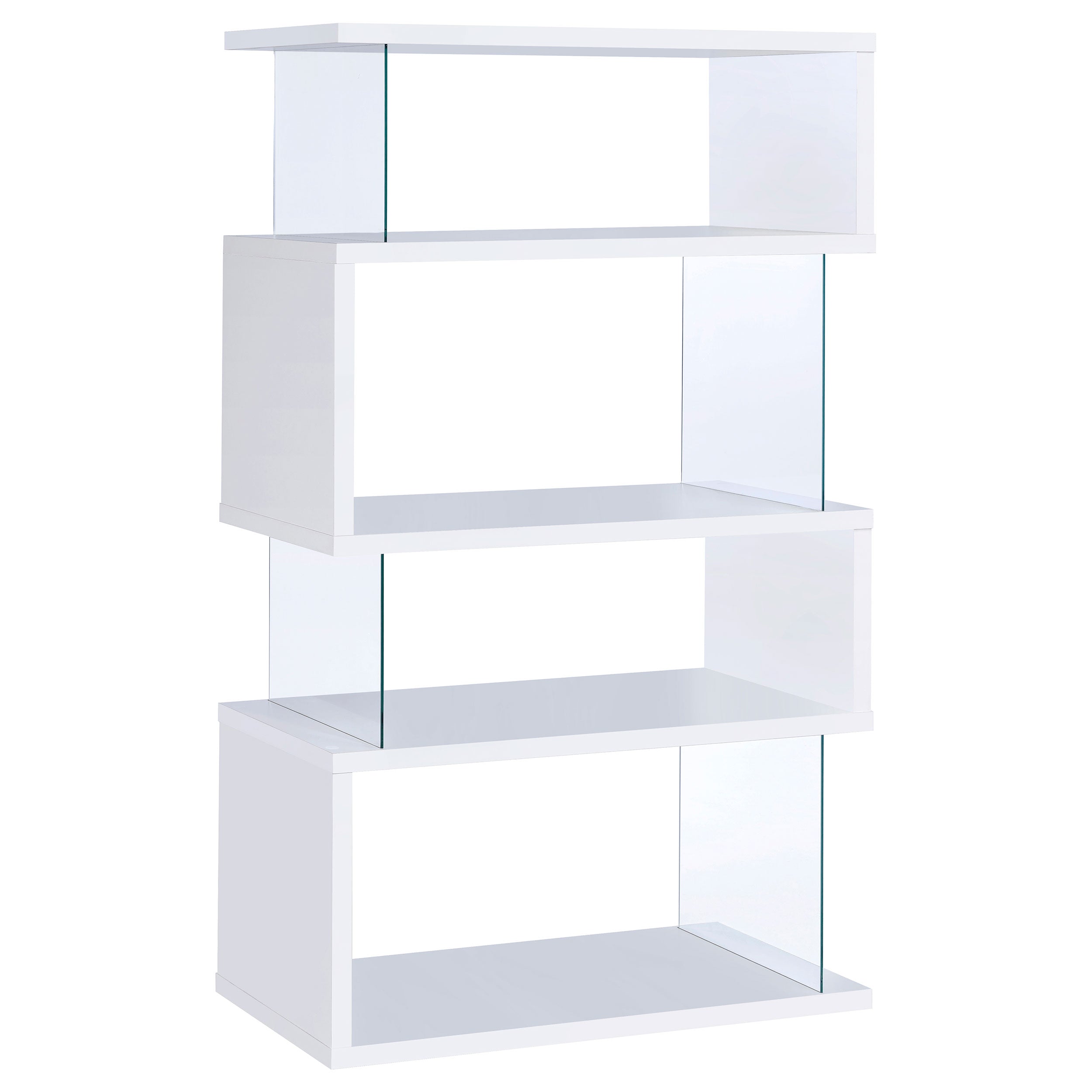 Emelle 63-inch 4-shelf Glass Panel Bookshelf Black