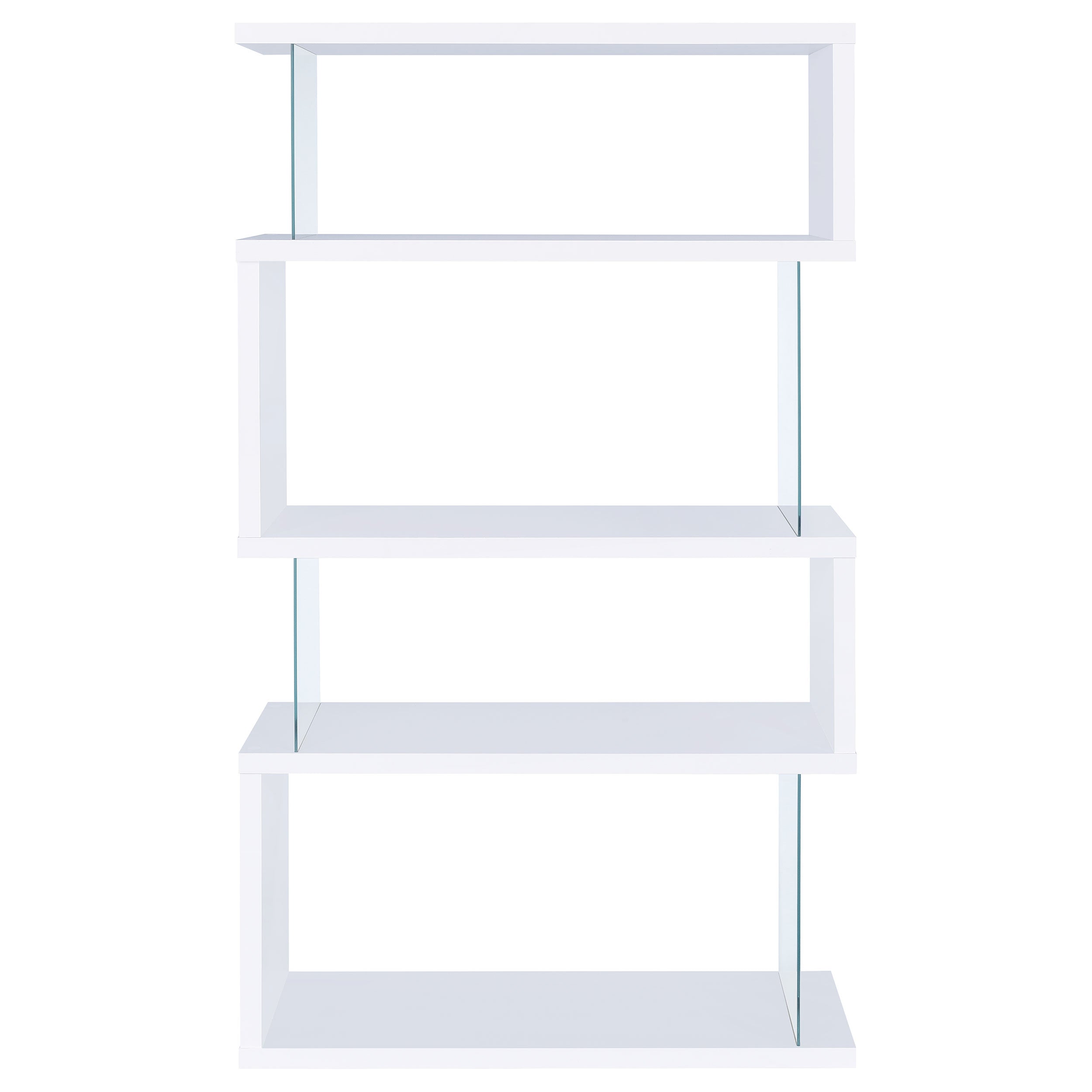 Emelle 63-inch 4-shelf Glass Panel Bookshelf Black