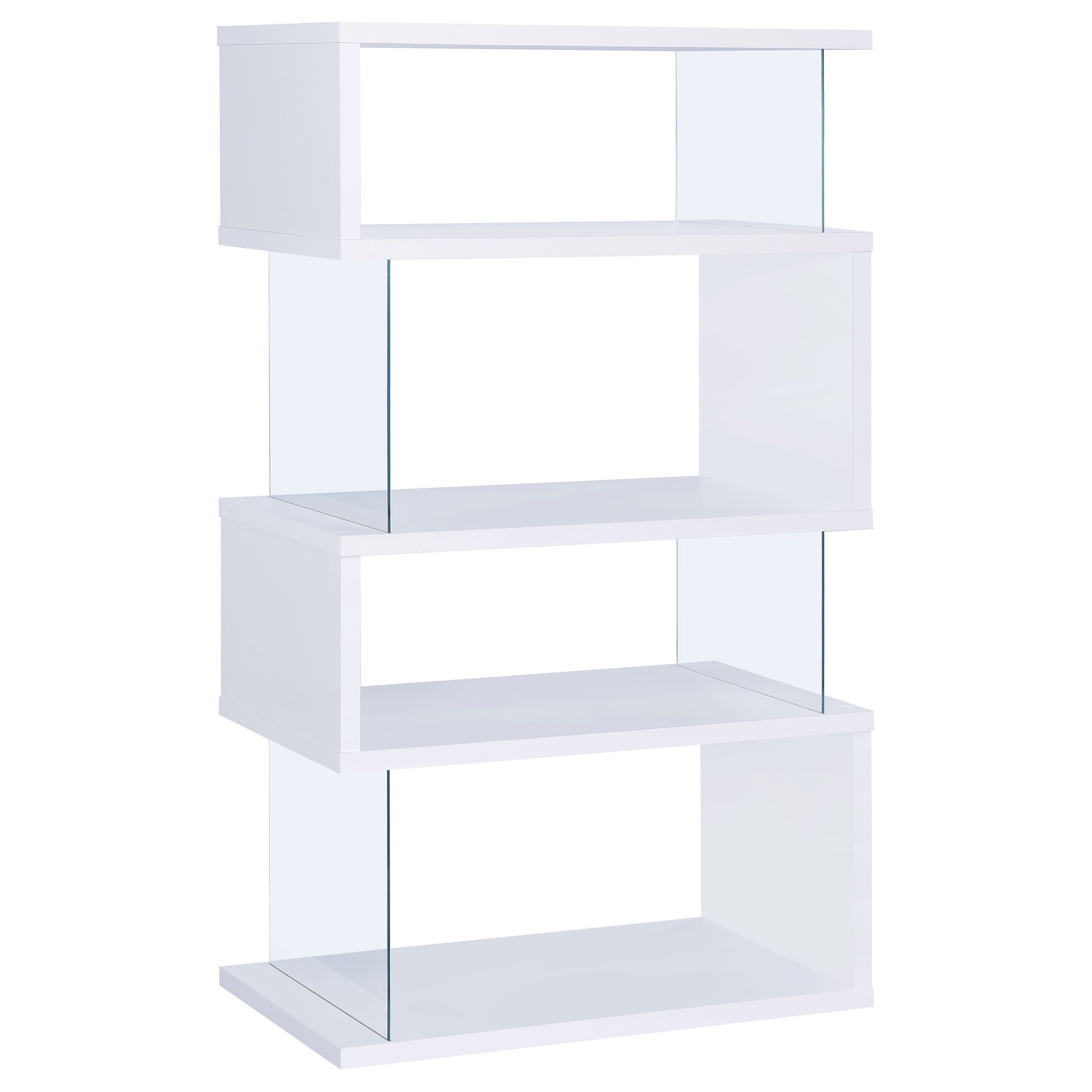 Emelle 63-inch 4-shelf Glass Panel Bookshelf Black
