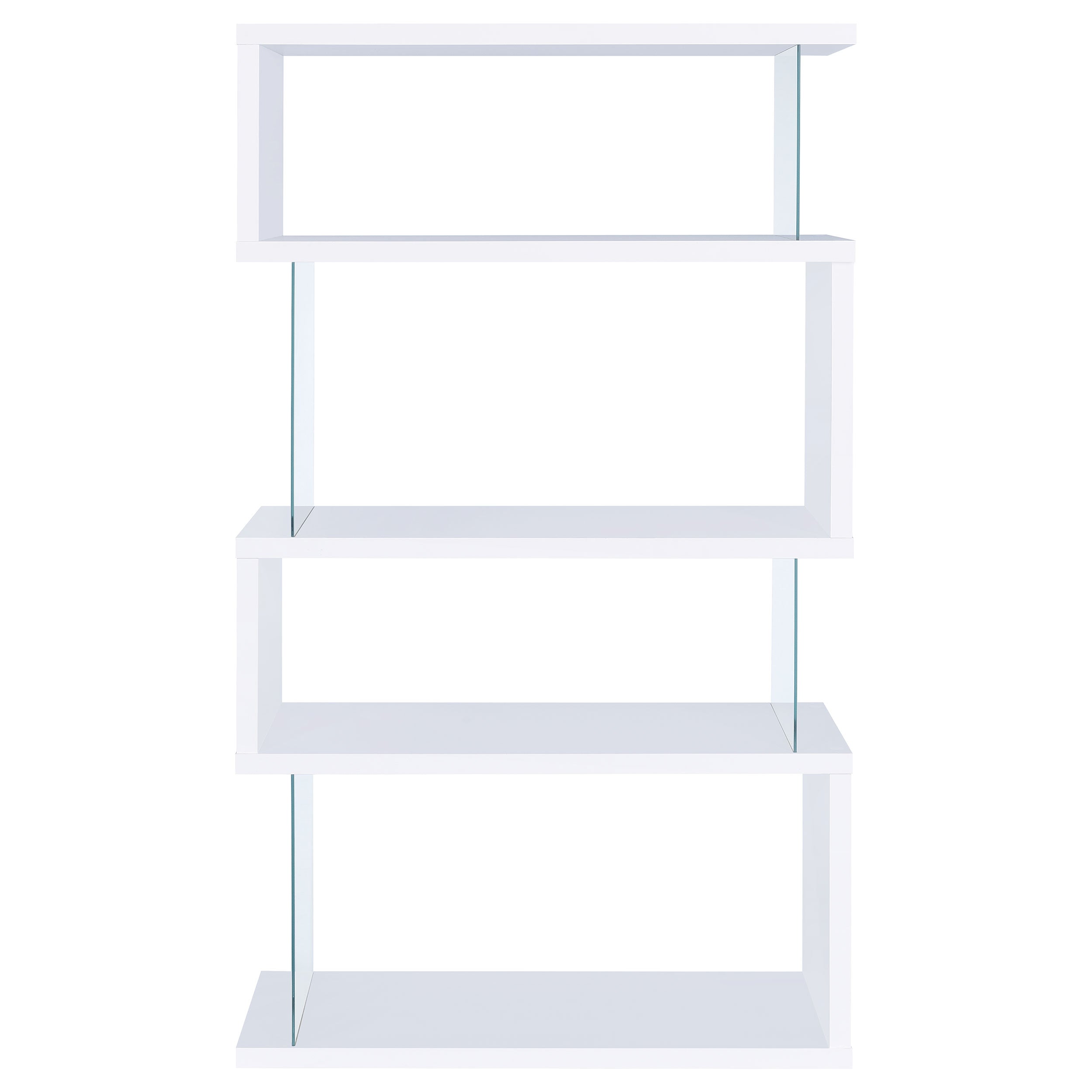 Emelle 63-inch 4-shelf Glass Panel Bookshelf Black
