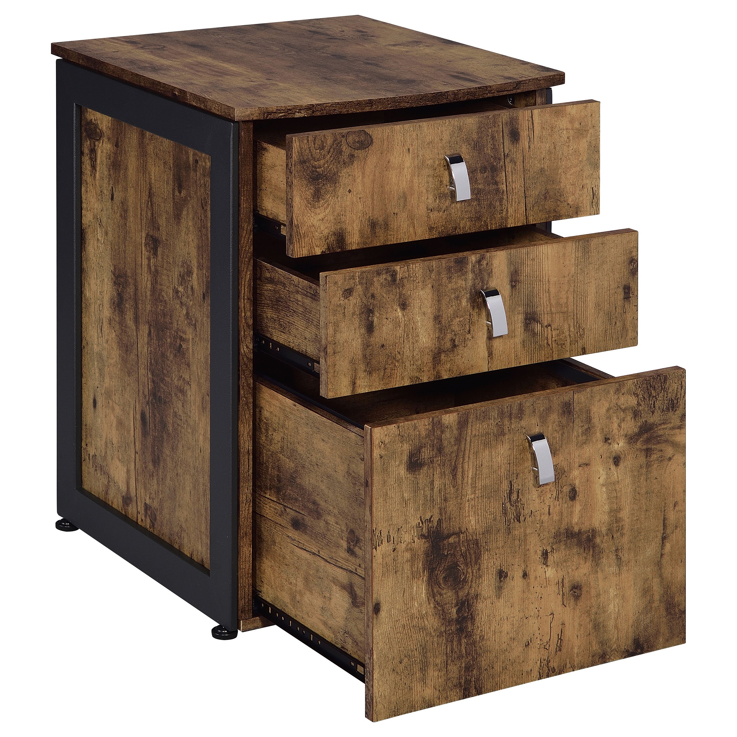 Estrella  Office Desk File Cabinet Set Rustic Nutmeg
