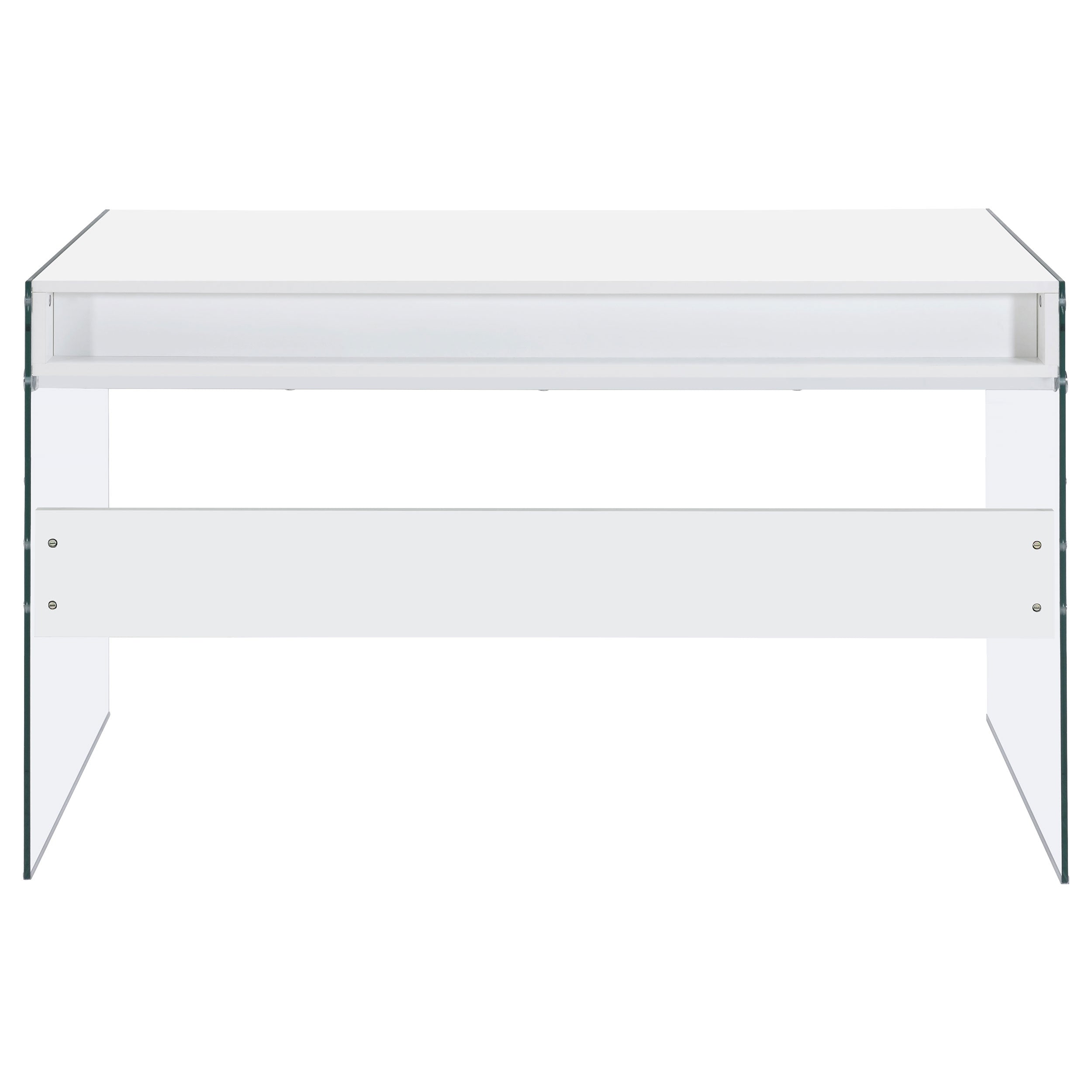 Dobrev 48-inch 2-drawer Writing Desk White High Gloss