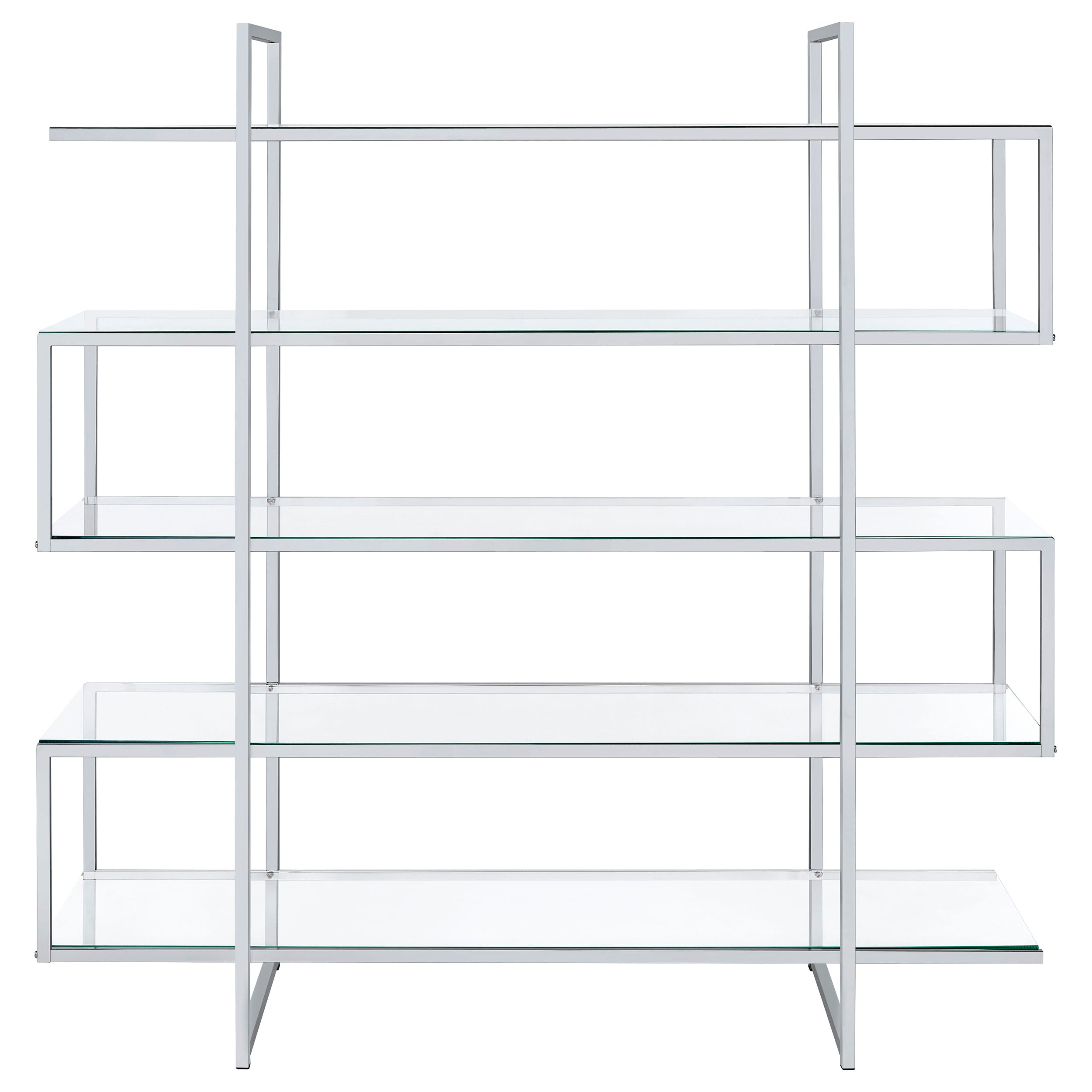 Elmer 63-inch 5-shelf Bookshelf Clear and Chrome