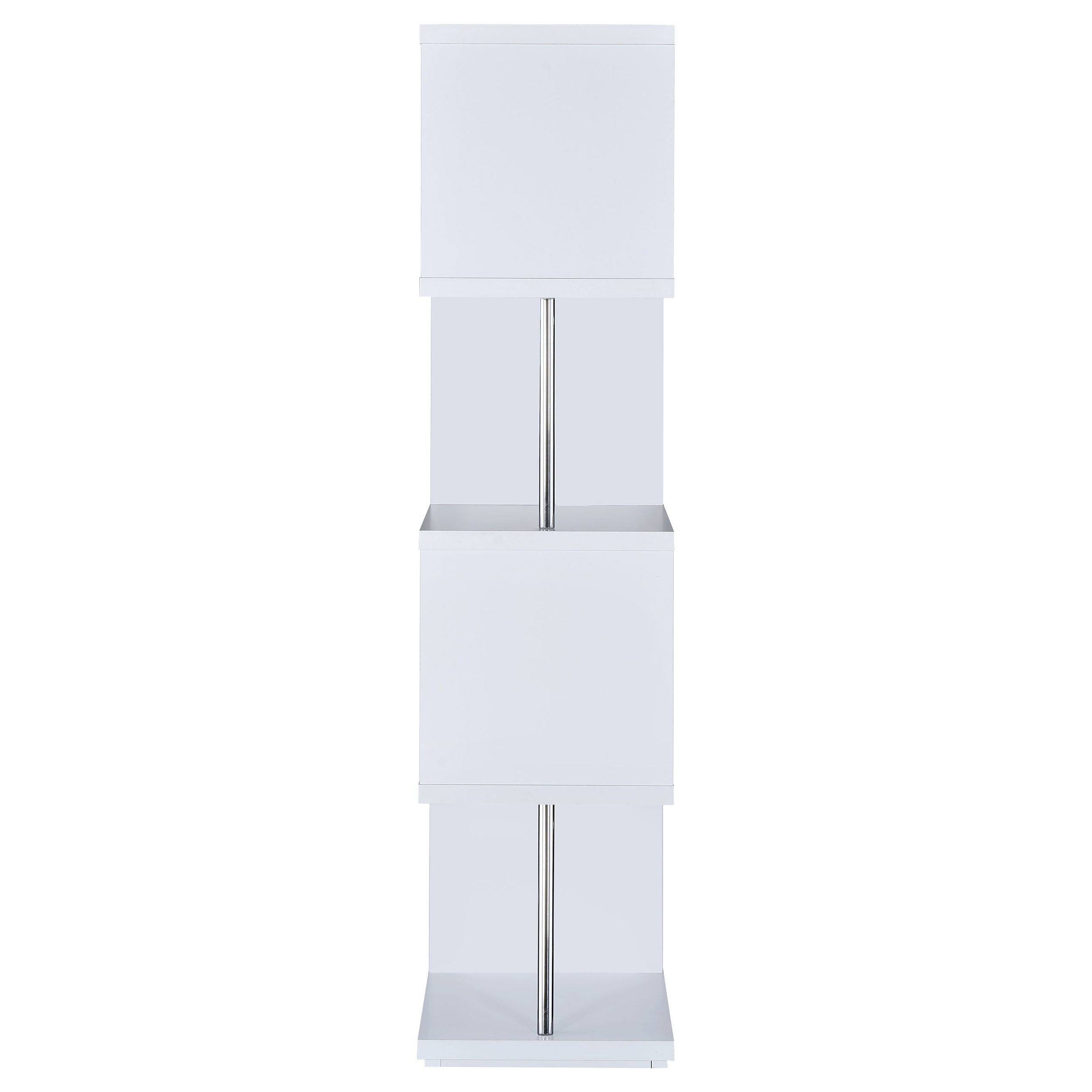 Baxter 67-inch 4-shelf Bookshelf Black and Chrome