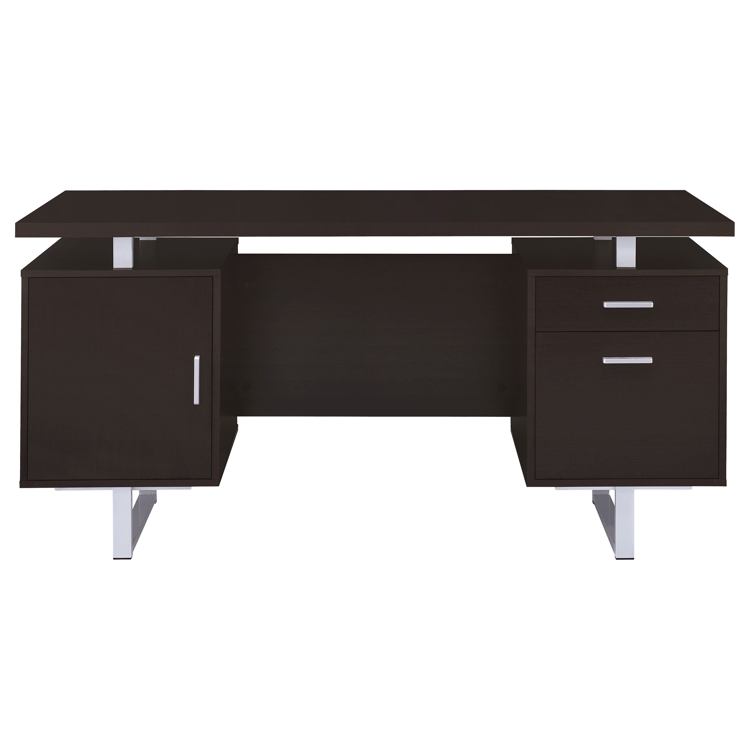 Lawtey 60-inch 2-drawer Computer Desk White High Gloss