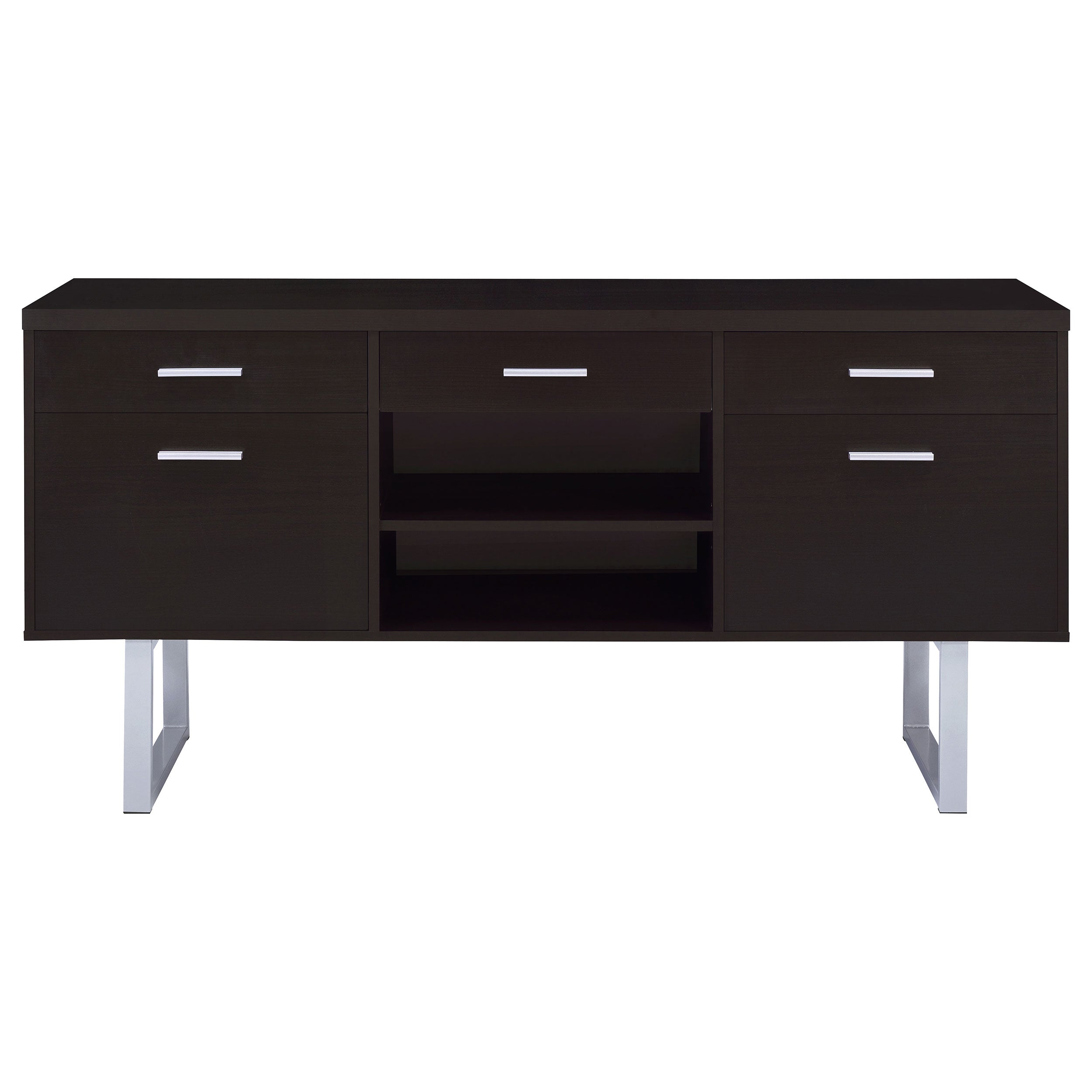 Lawtey 5-drawer Home Office Storage Credenza Cappuccino