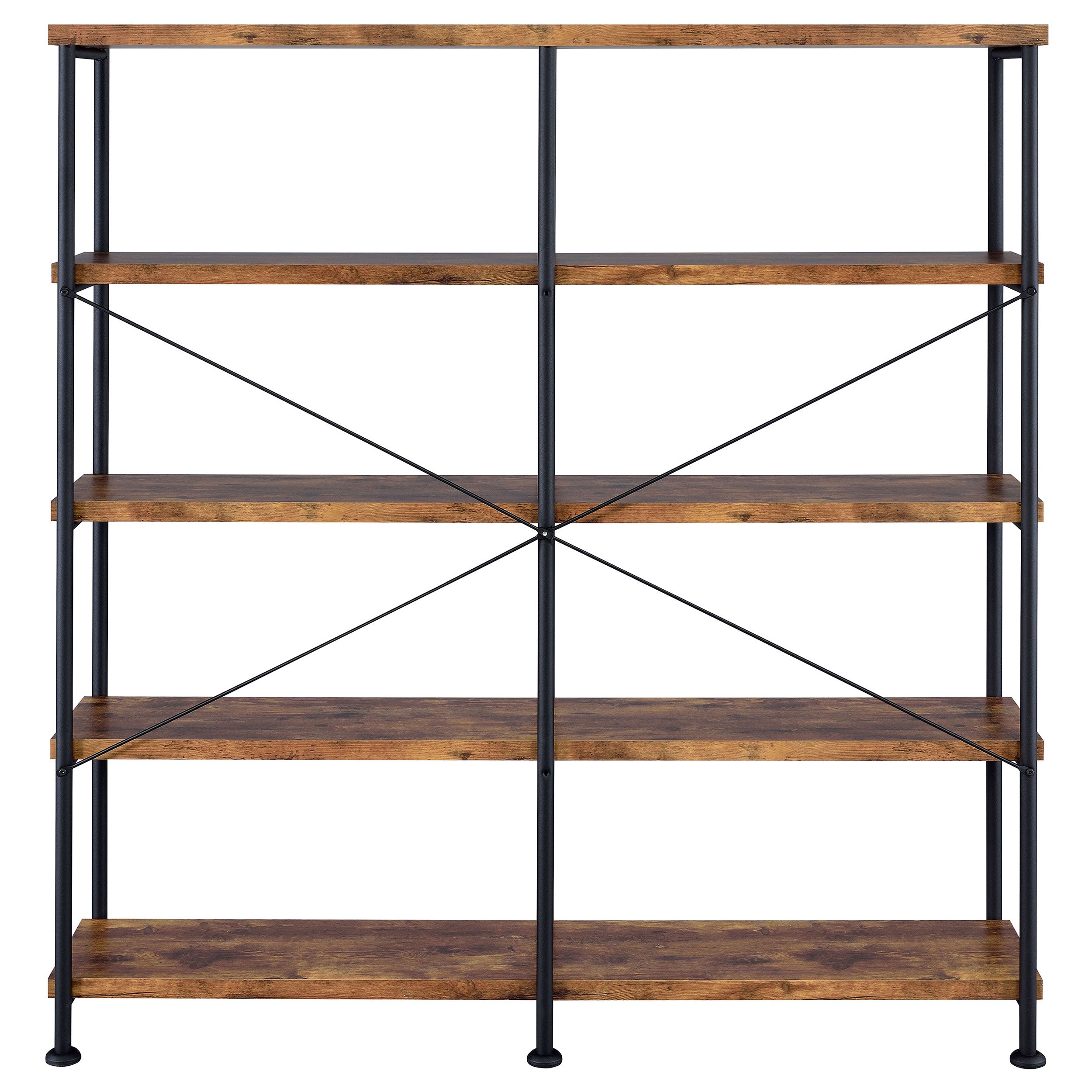 Analiese 63-inch 4-shelf Double Bookshelf Grey Driftwood