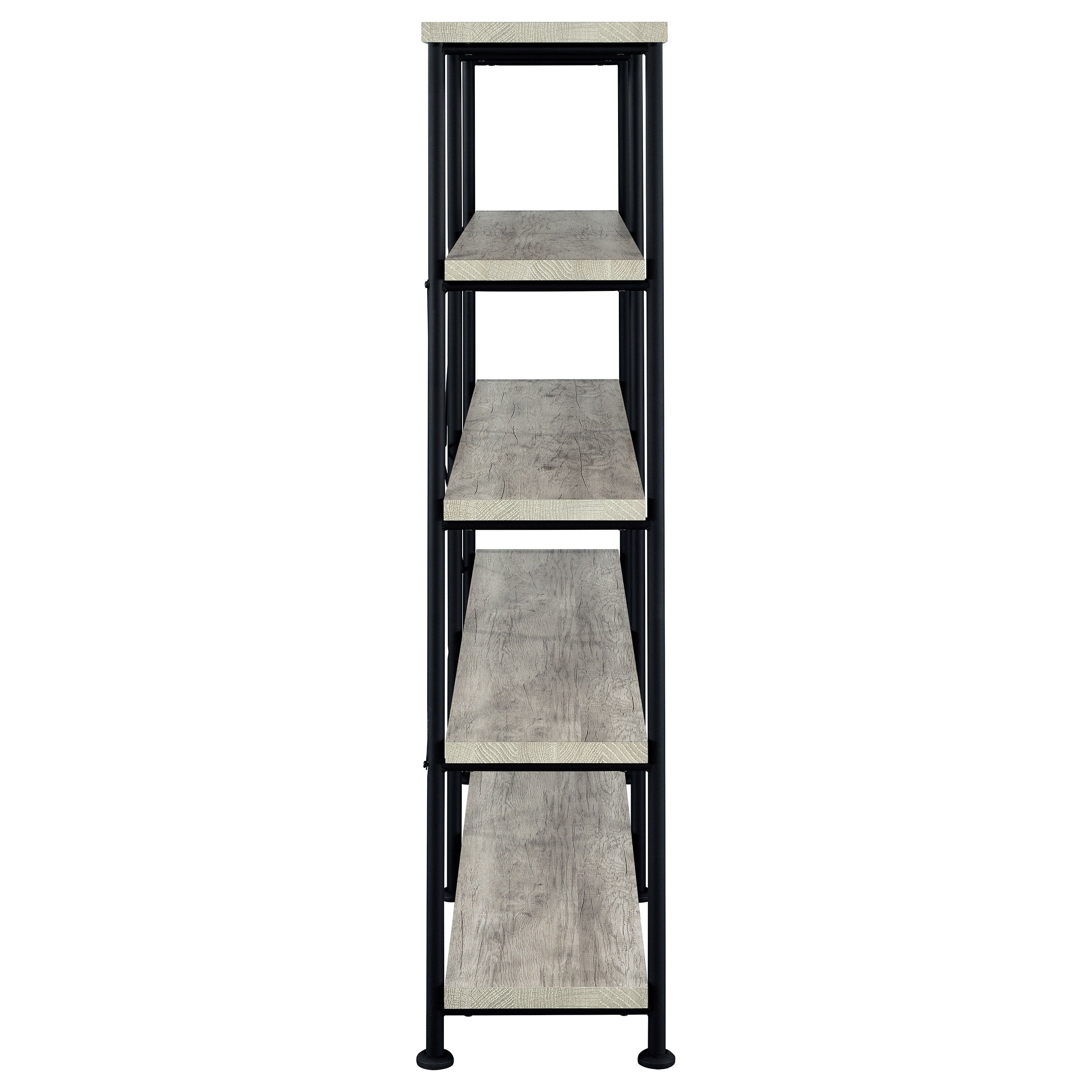 Analiese 63-inch 4-shelf Double Bookshelf Grey Driftwood