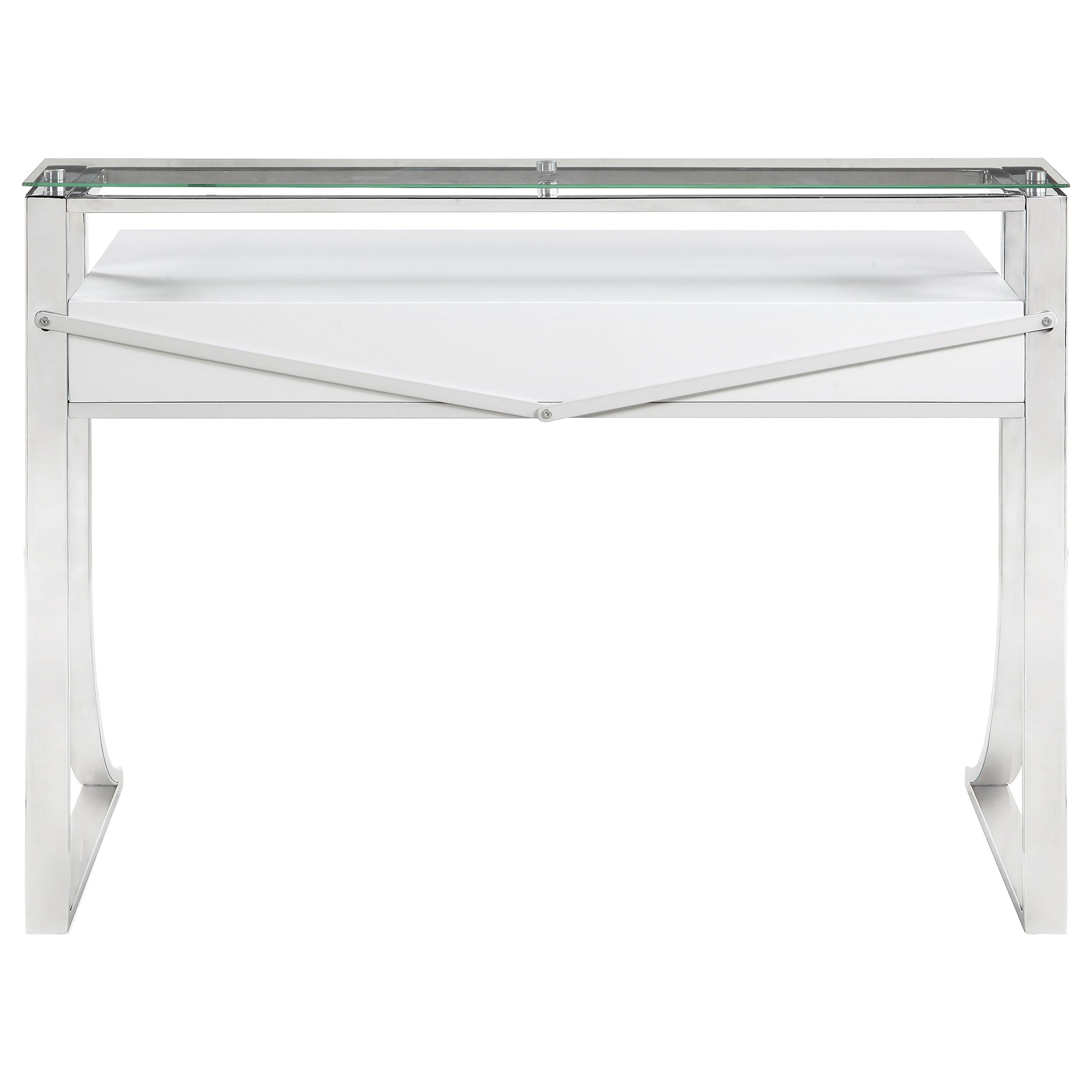 Gemma 48-inch 2-drawer Writing Desk White High Gloss