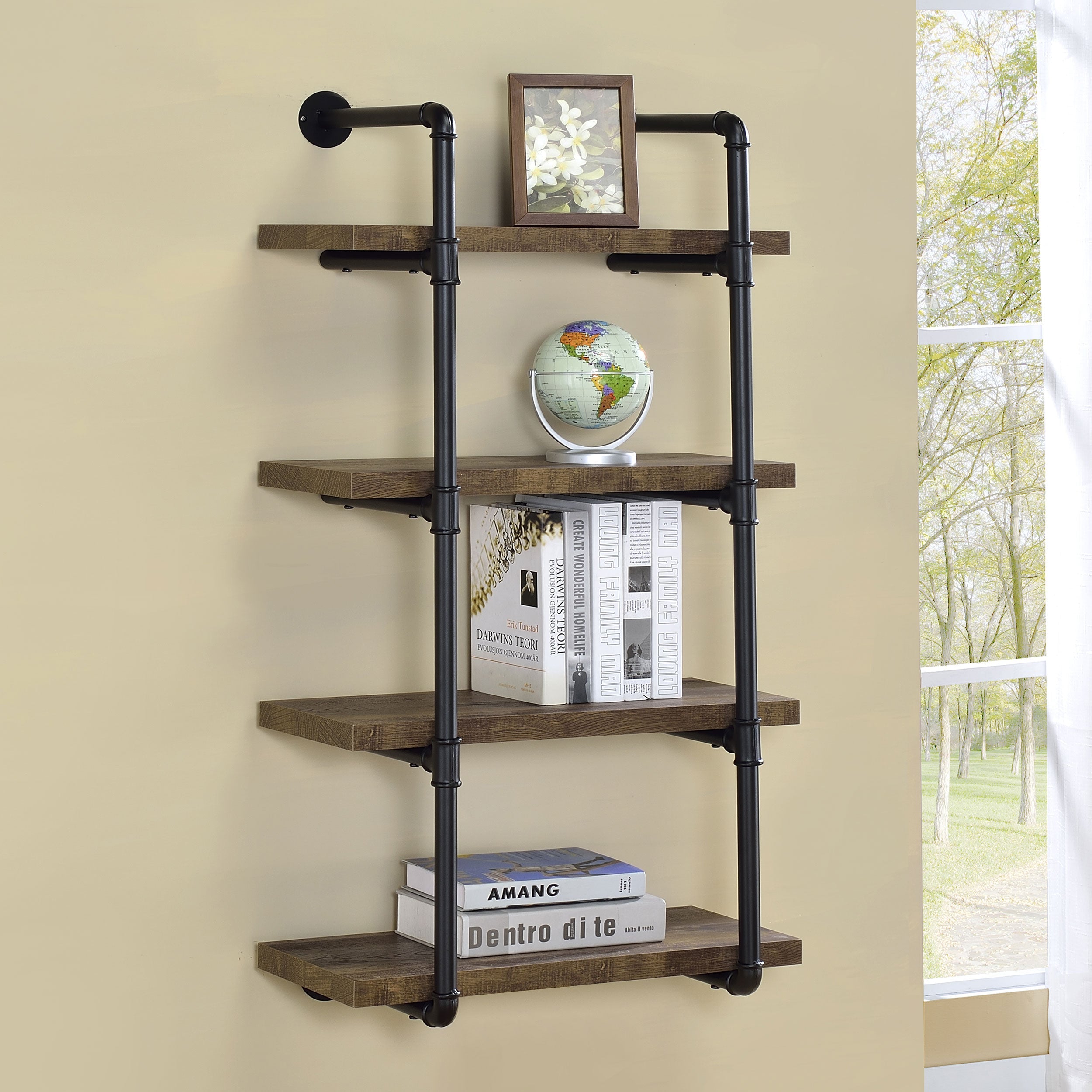 Elmcrest 24-inch 4-shelf Wall Bookshelf Grey Driftwood