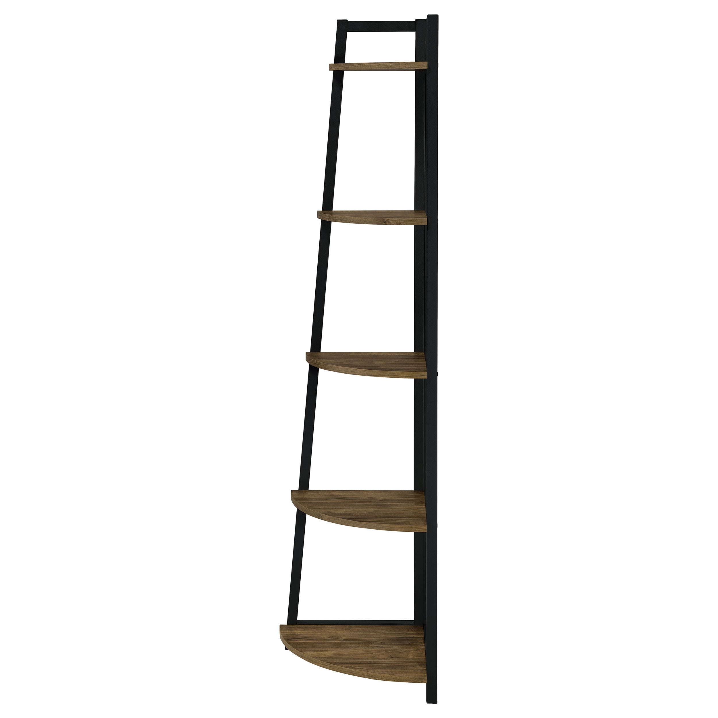 Jacksonville 63-inch 5-shelf Bookshelf Black and Aged Walnut