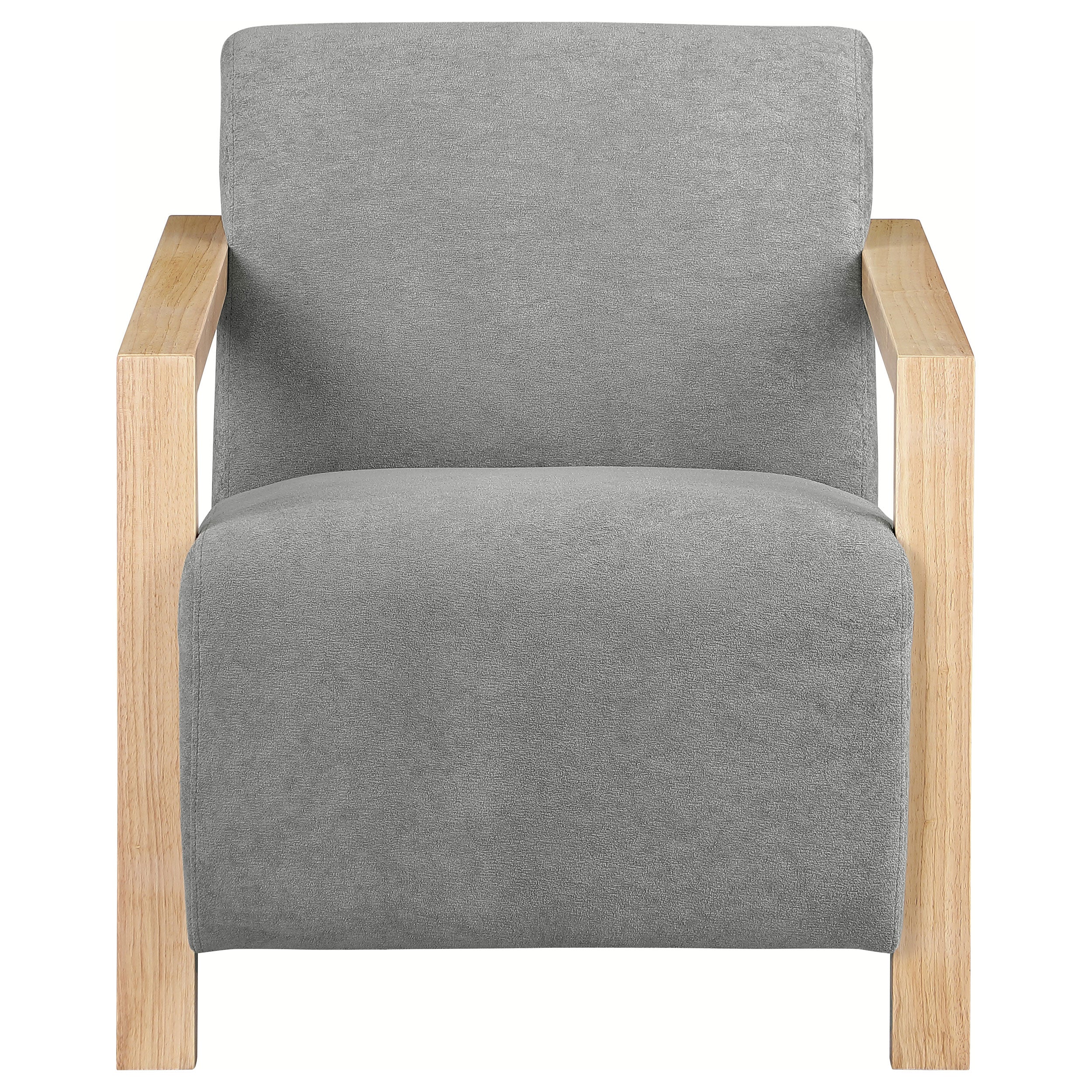 Diego Upholstered Accent Arm Chair with Wood Arms Honey