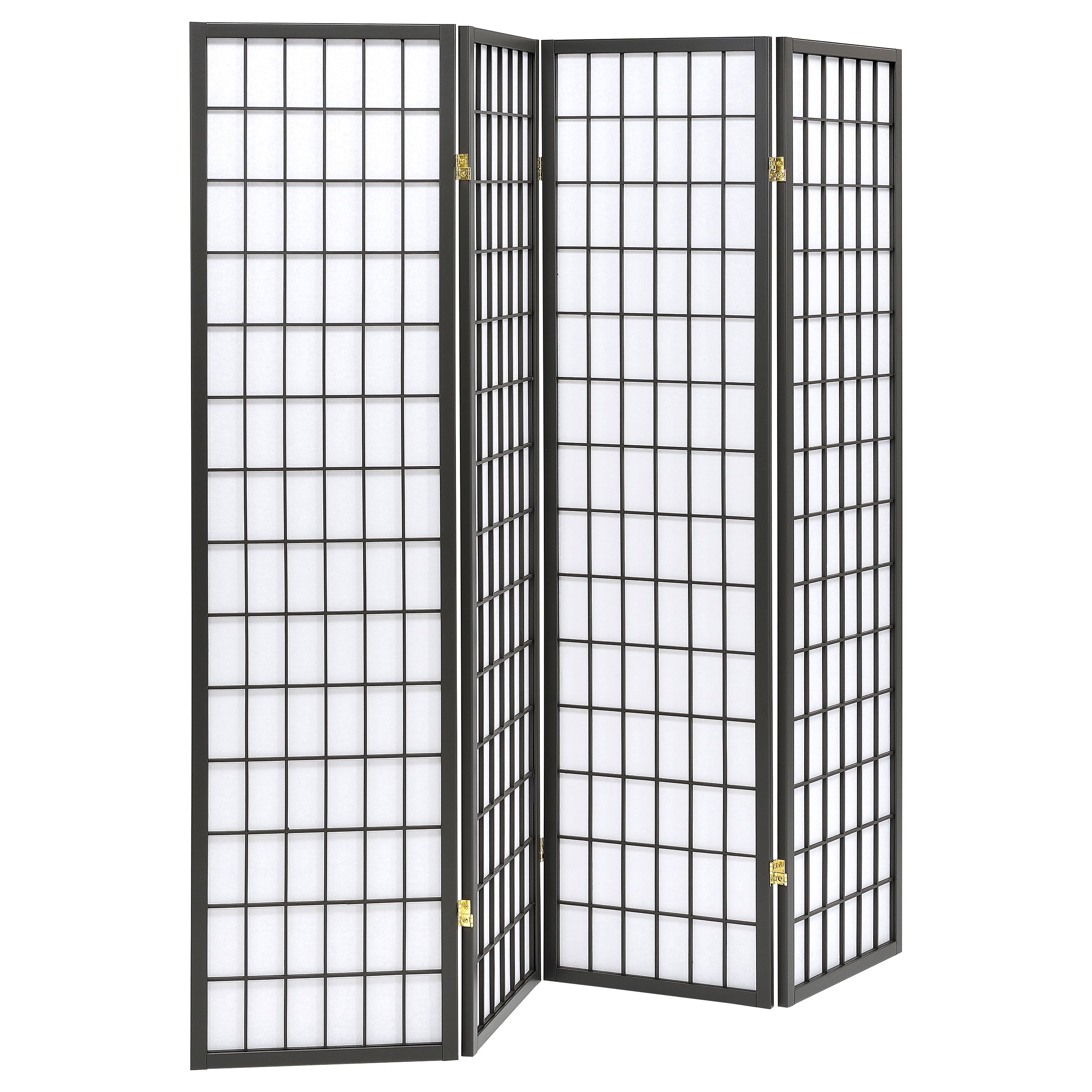 Roberto 4-Panel Room Divider Folding Shoji Screen Black