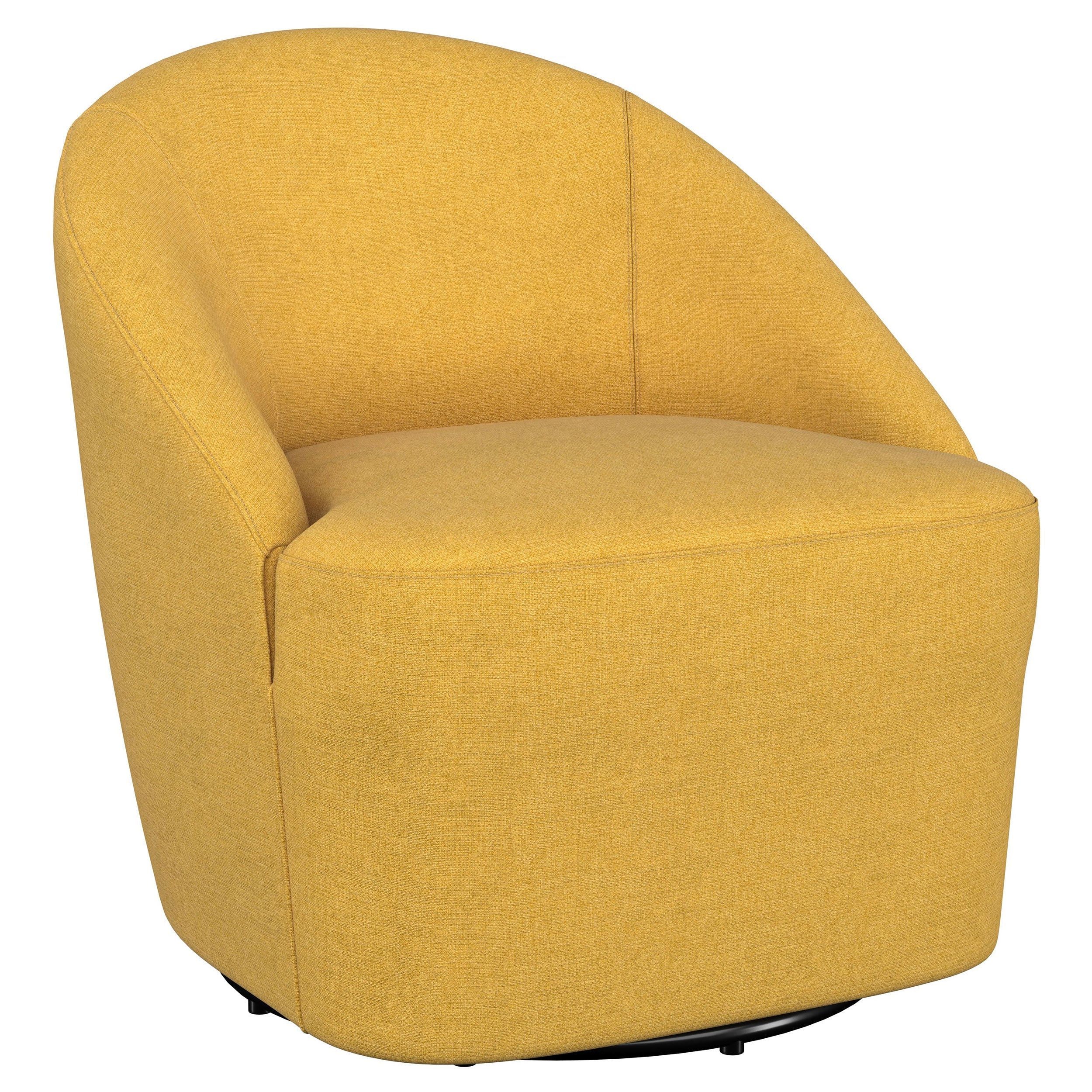 Leon Upholstered Barrel Accent Swivel Chair Hunter Green