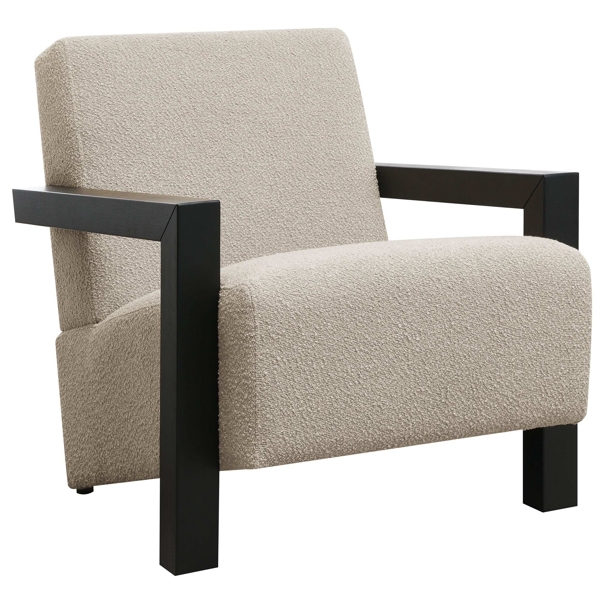 Fitzroy Boucle Upholstered Accent Arm Chair Ivory