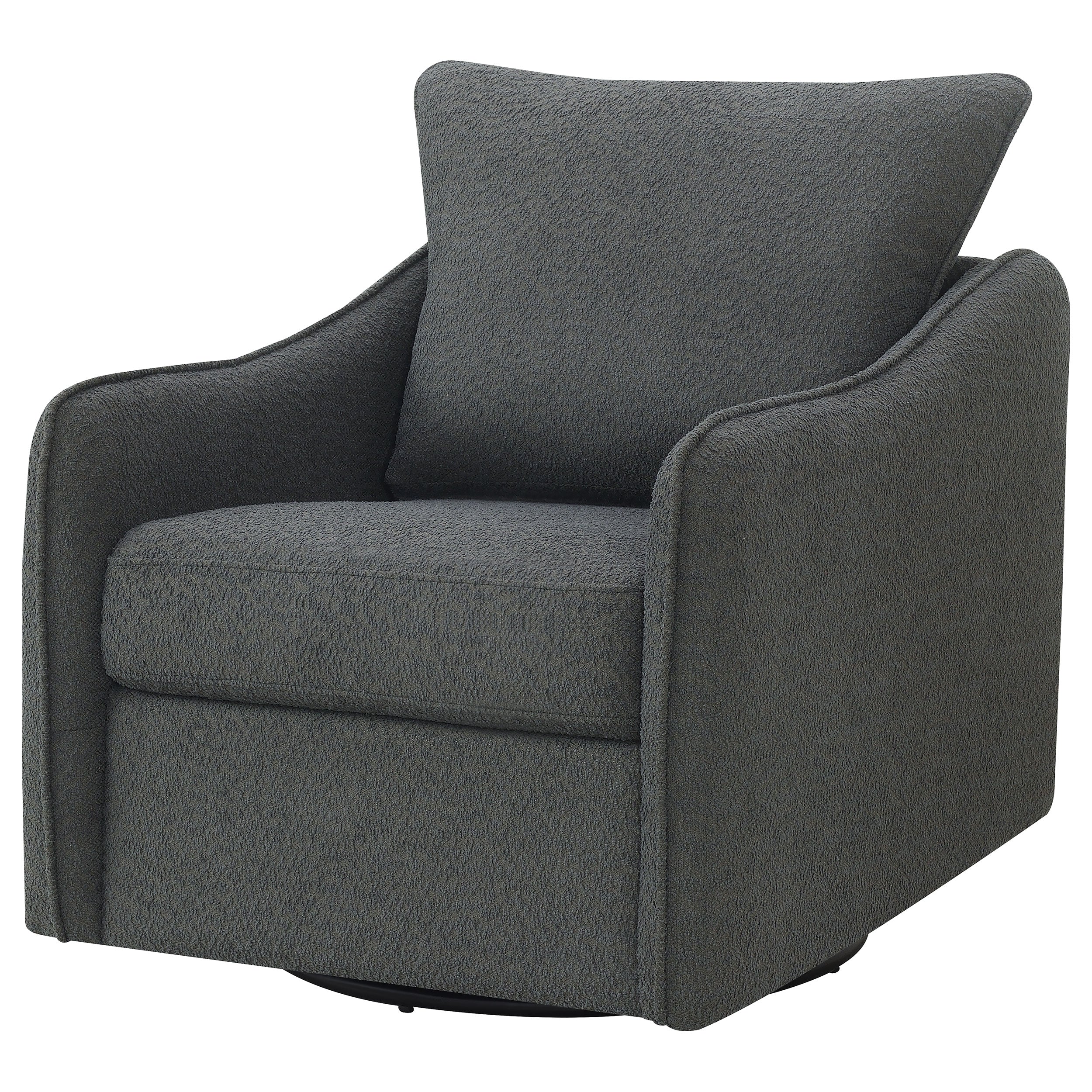 Madia Upholstered Sloped Arm Swivel Glider Chair Vanilla