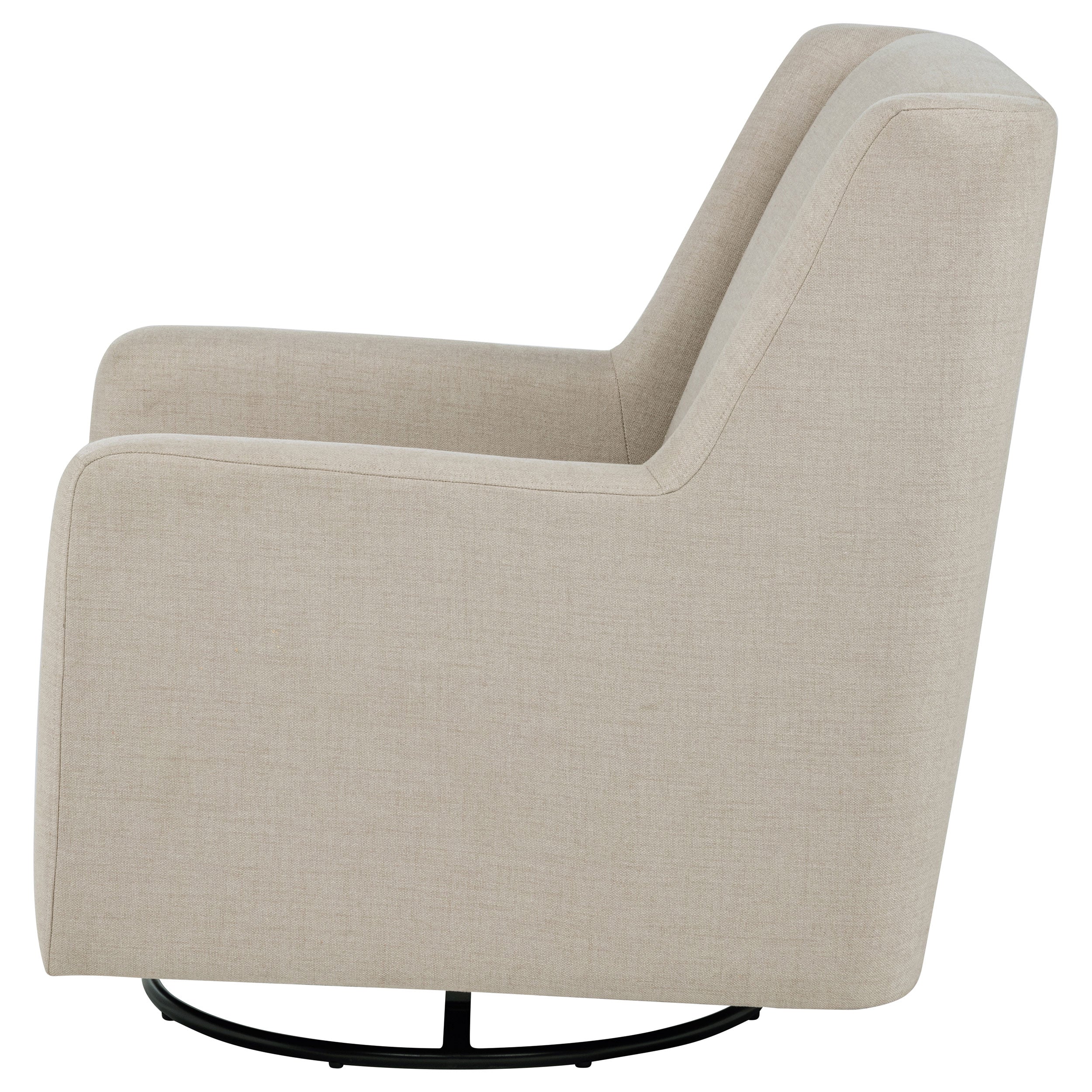 Sorrel Fabric Upholstered Swivel Glider Arm Chair Latte