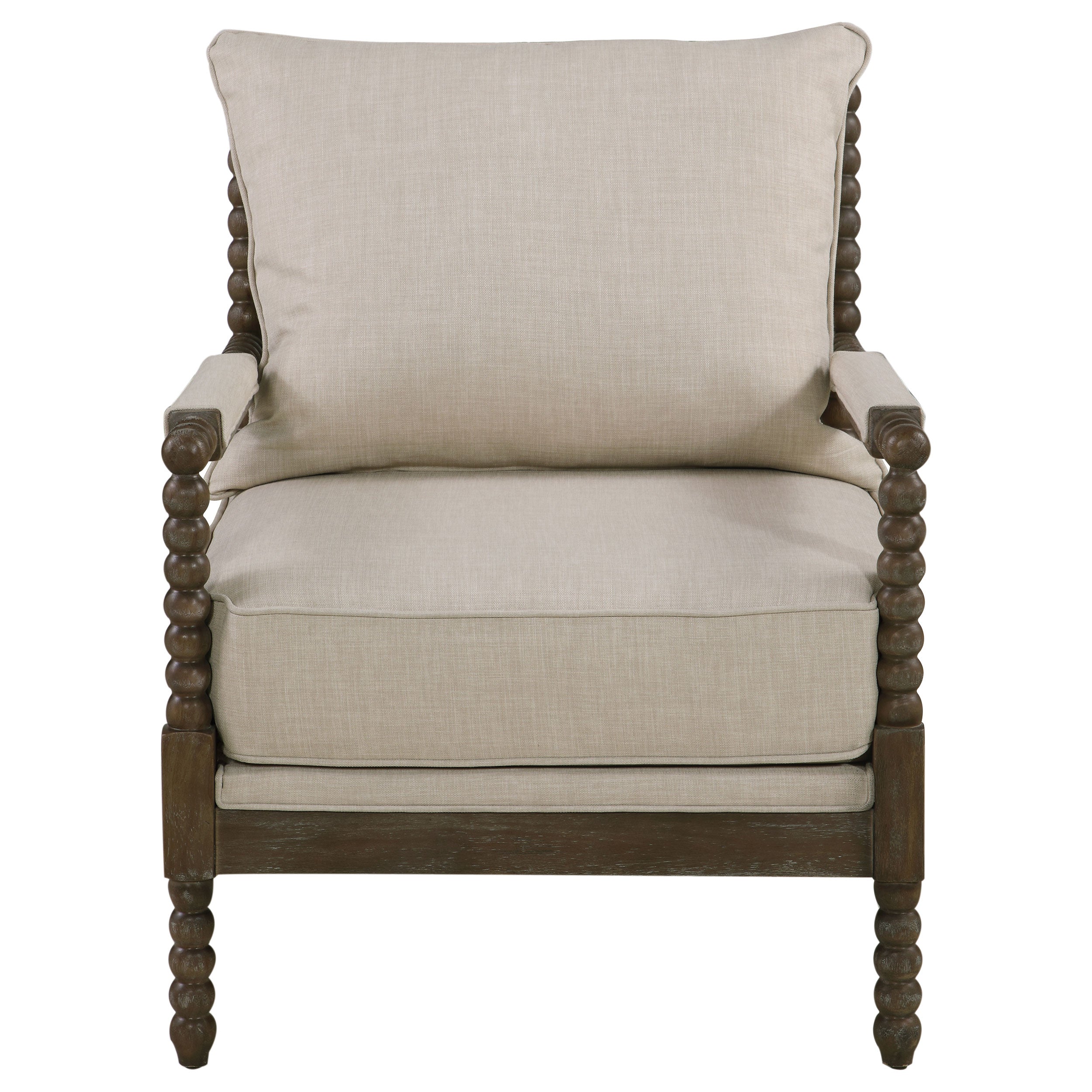 Blanchett Upholstered Bobbin Accent Chair White and Navy