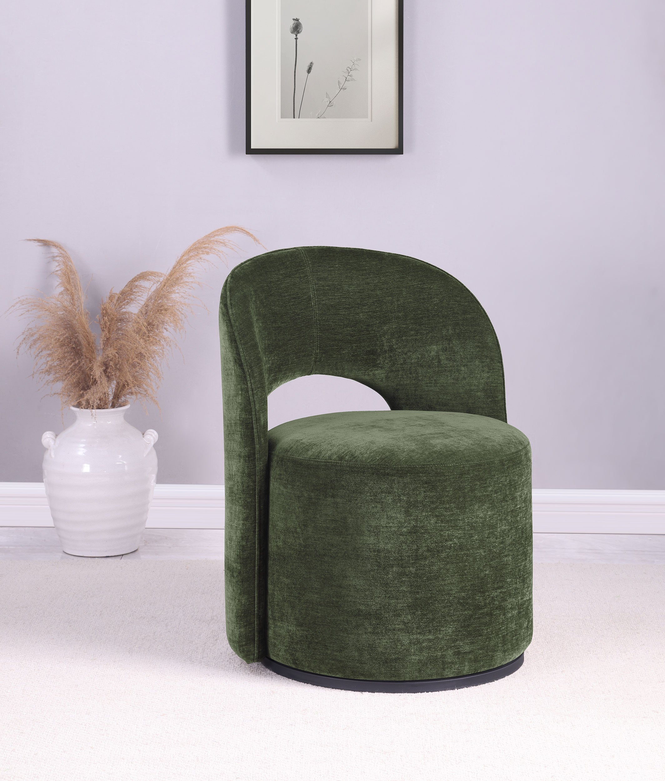 Harjo Velvet Upholstered Swivel Accent Chair Charcoal Grey
