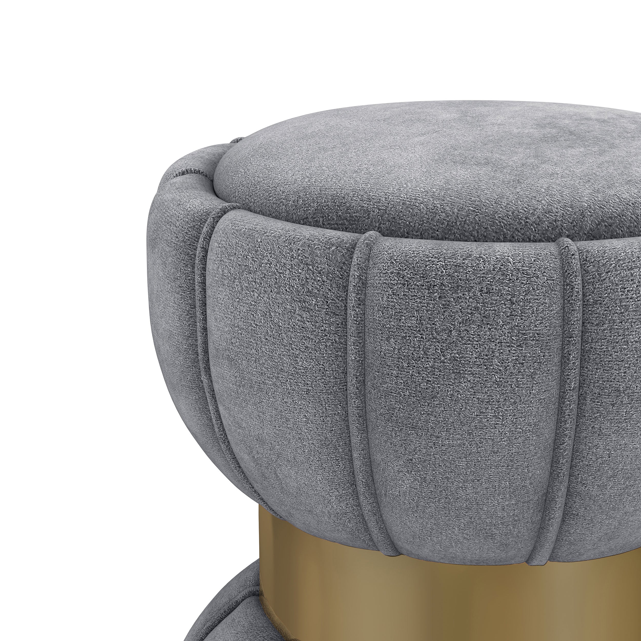Sora Round Upholstered Ottoman Berry