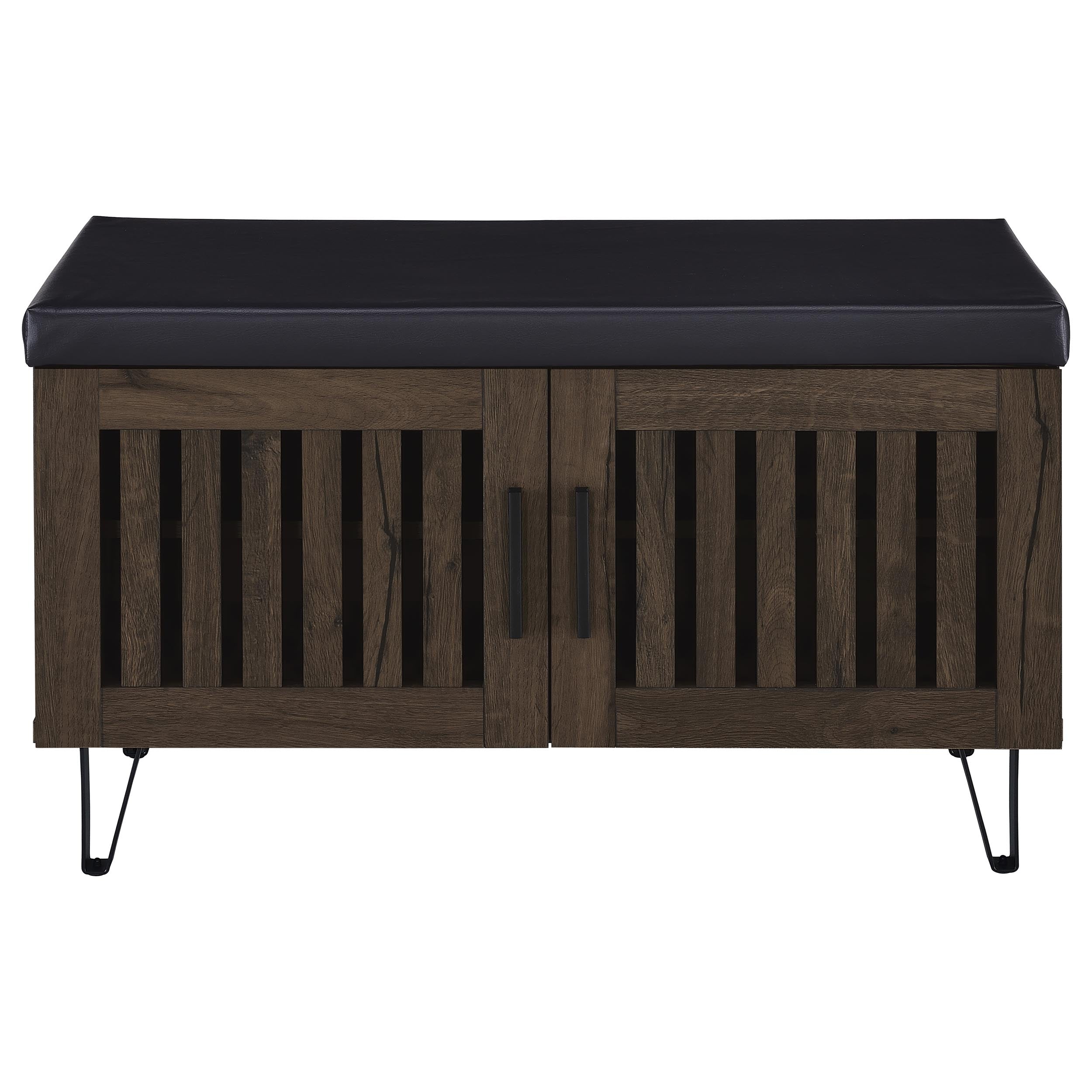 Brixton 2-door Padded Entryway Shoe Storage Bench Black