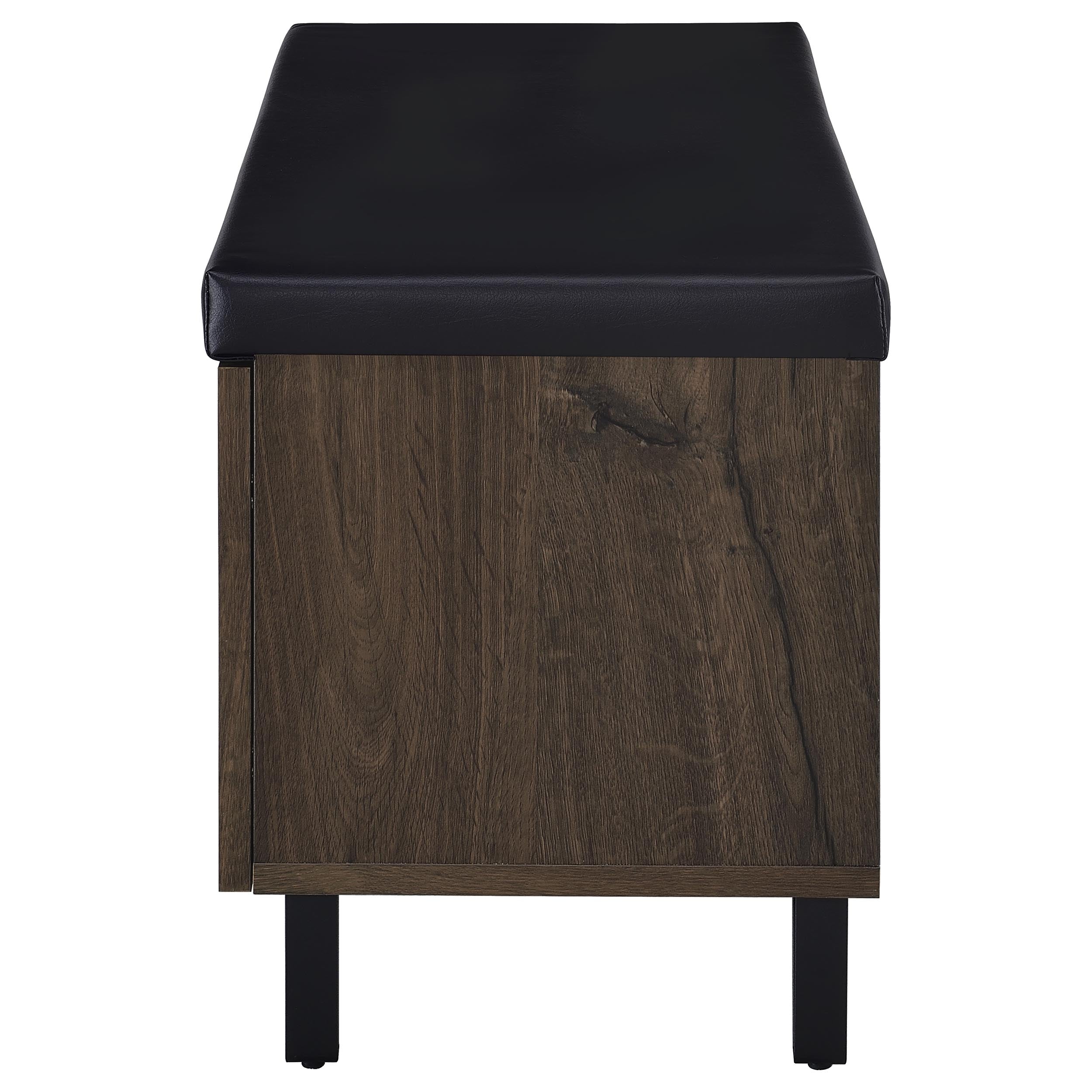 Brixton 2-door Padded Entryway Shoe Storage Bench Black