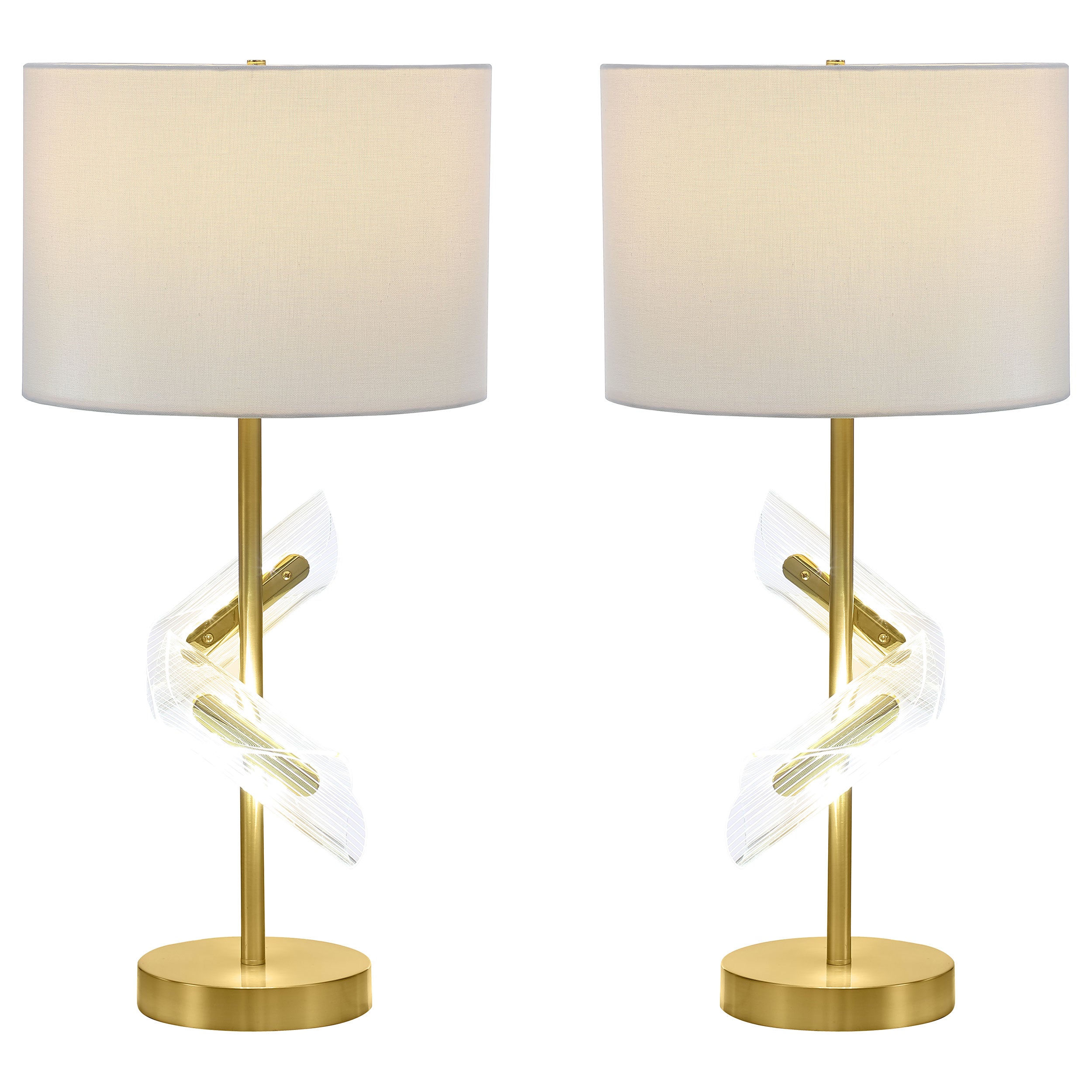 Kingsley 30-inch Drum Shade Table Lamp Gold (Set of 2)