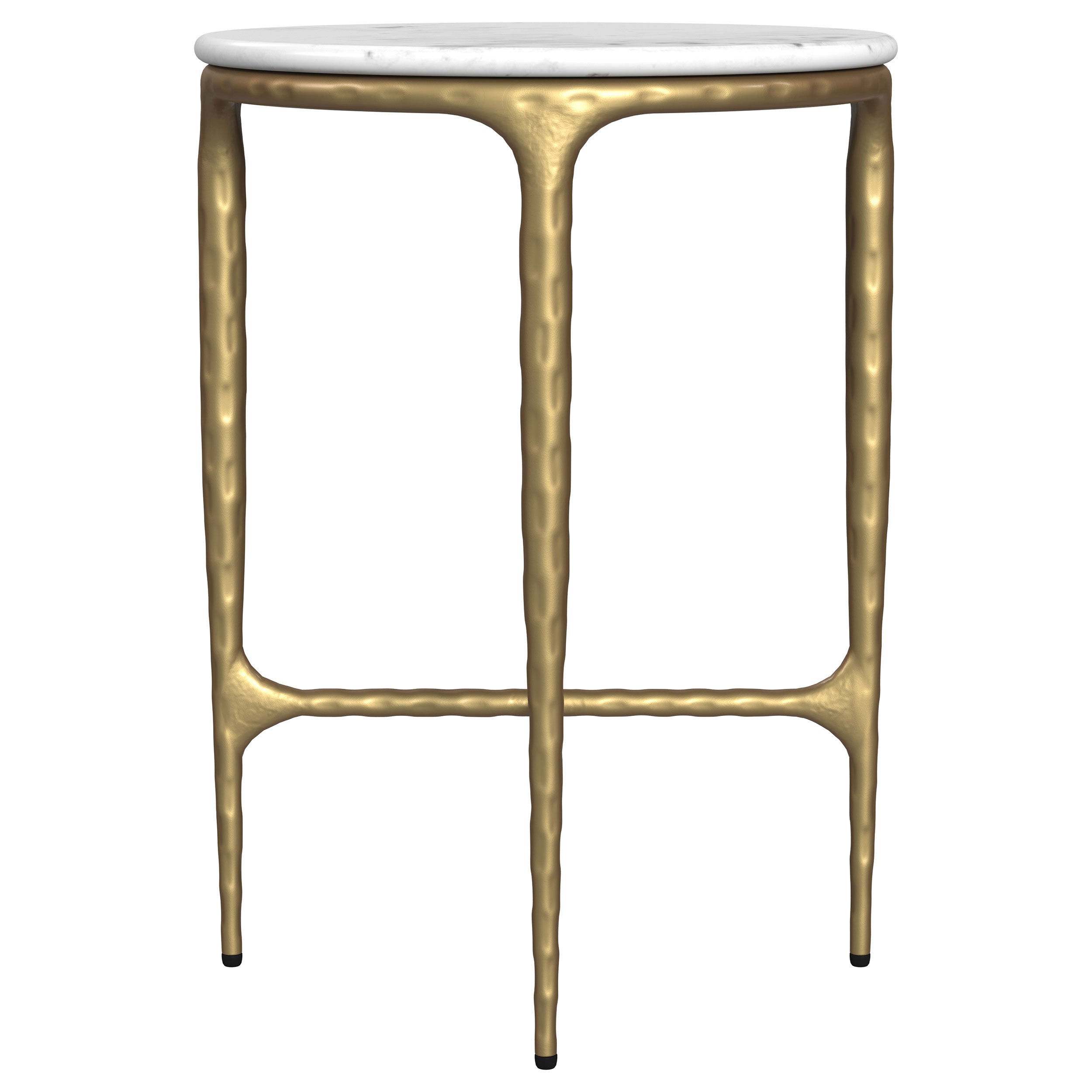 Baldwin Rectangular Marble Top Side Table White and Gold