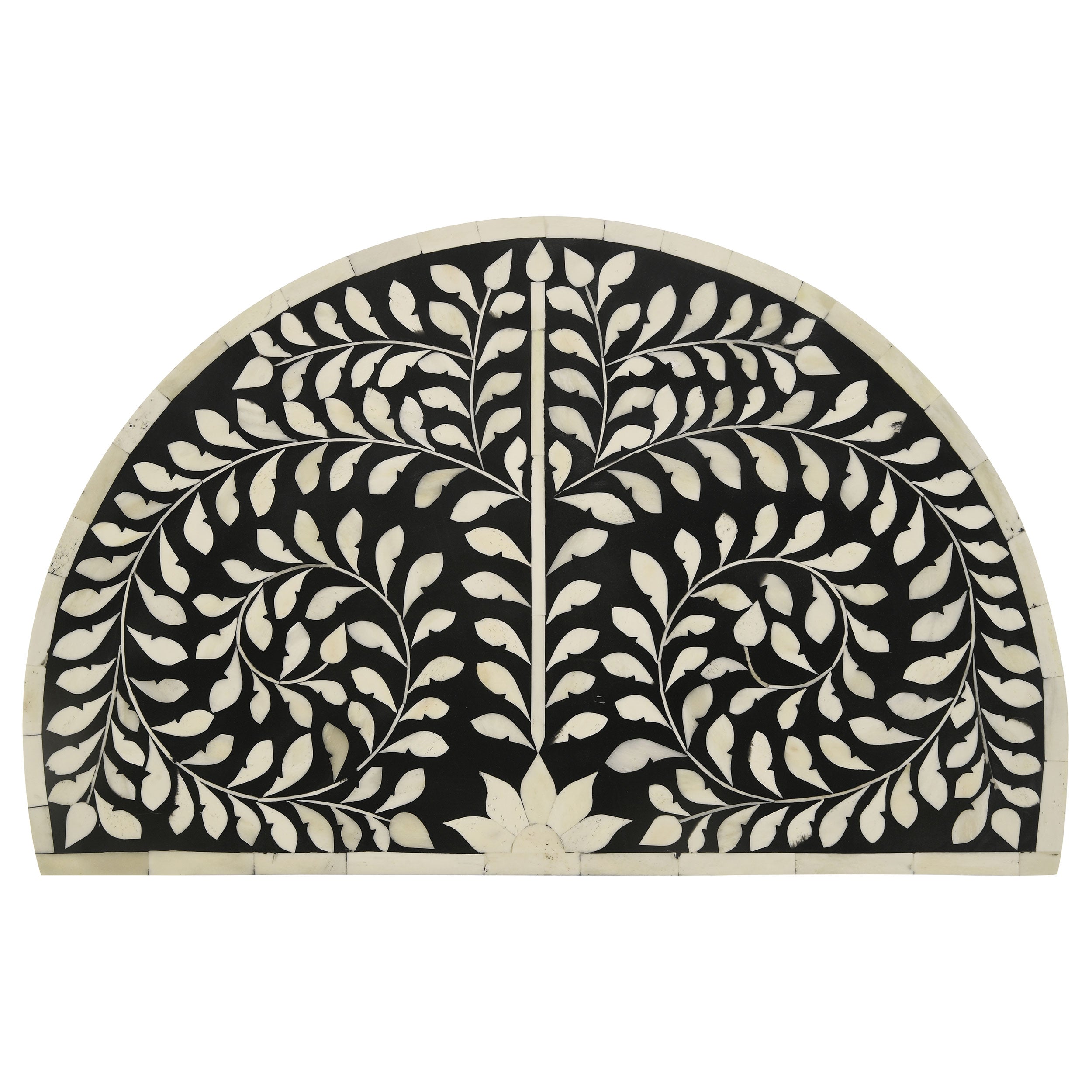 Mesa nido de dos piezas en forma de media luna de Zakiya en blanco y negro