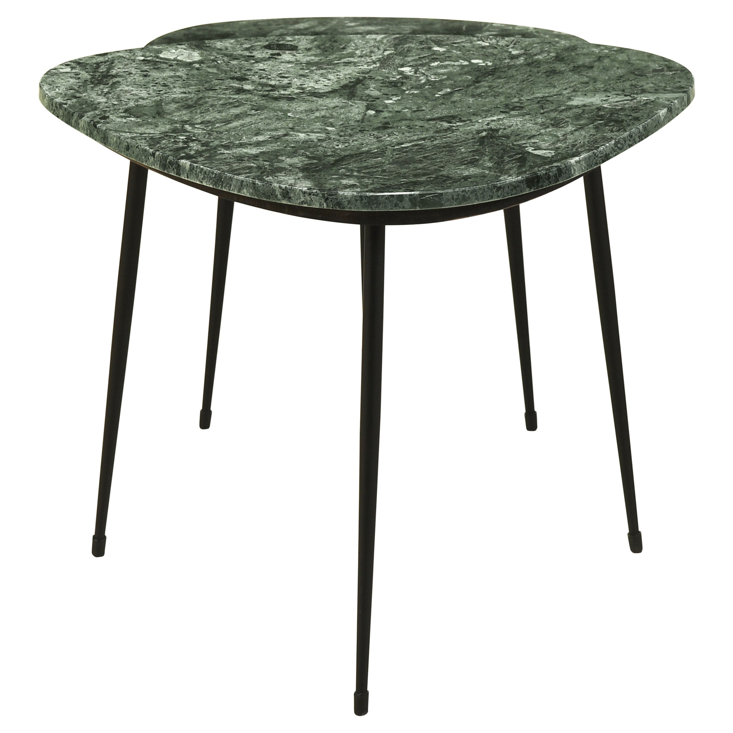 Tobias  Triangular Marble Top Nesting Table Green