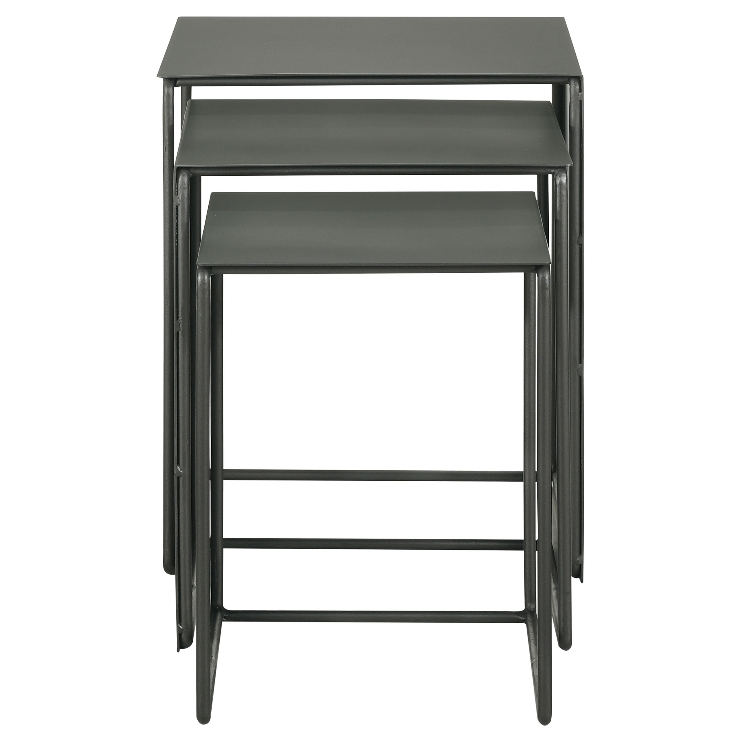 Imez Rectangular Metal Nesting Table Set Grey