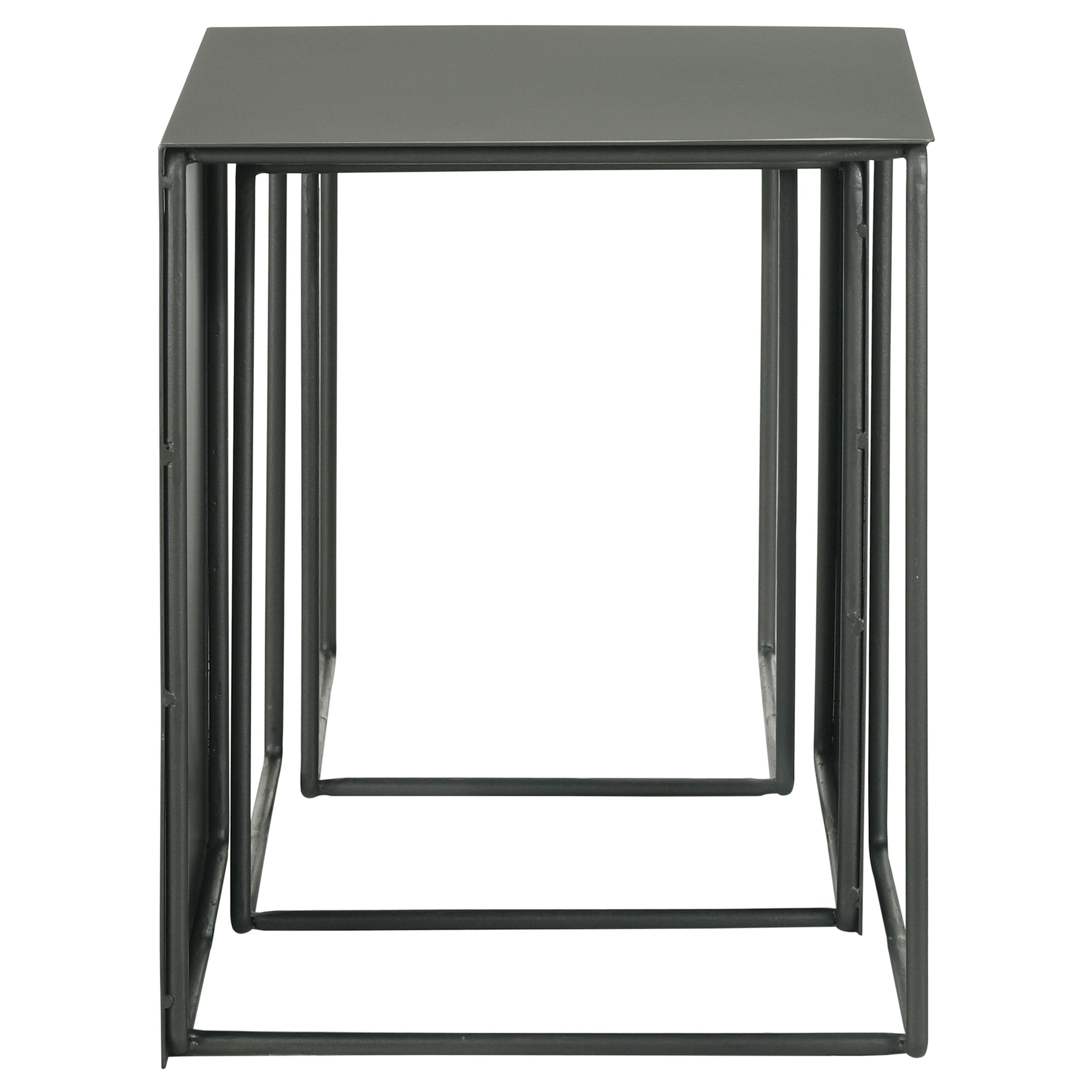 Imez Rectangular Metal Nesting Table Set Grey